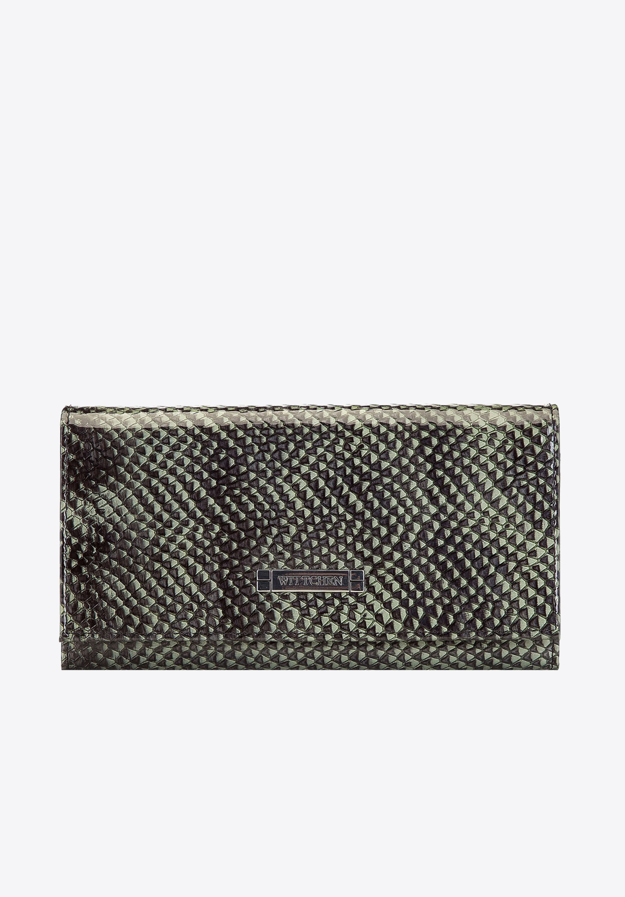 BRIEFTASCHE AUS LEDER IN REPTIL-OPTIK, grün-schwarz, 26-1-415-1, Bild 1