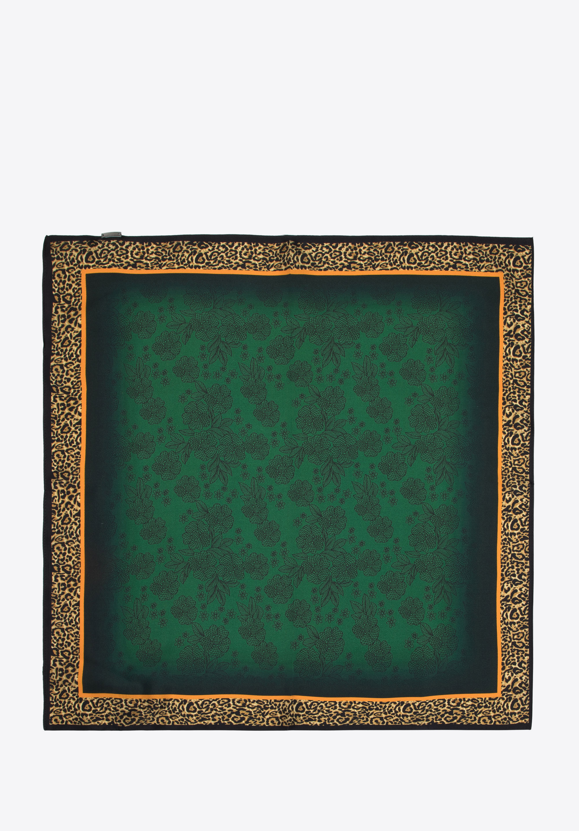Gemustertes Seidentuch für Damen, grün-schwarz, 95-7D-S01-X17, Bild 1