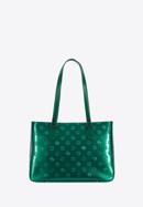 Shopper-Tasche aus Lackleder mit Monogramm, grün, 34-4-098-6L, Bild 2