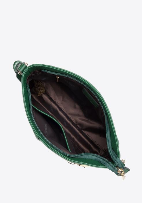 Umhängetasche aus Leder mit dekorativer Schnalle, grün, 95-4E-644-11, Bild 3