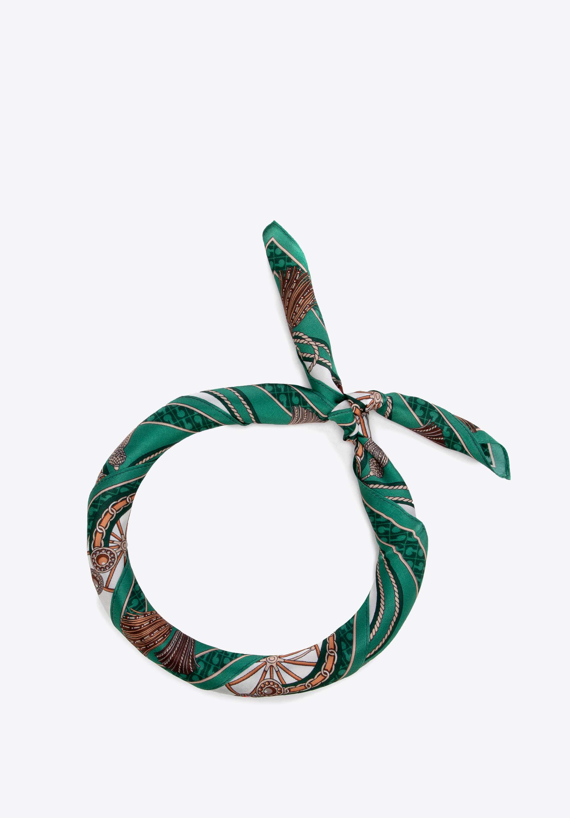 Seidenschal für Damen, grün-weiß, 100-7D-S01-X28, Bild 1