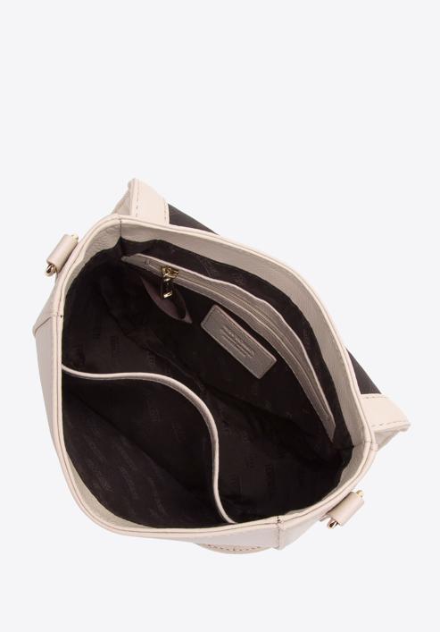 Damen-Satteltasche aus gestepptem Leder, hellbeige, 97-4E-012-0, Bild 3