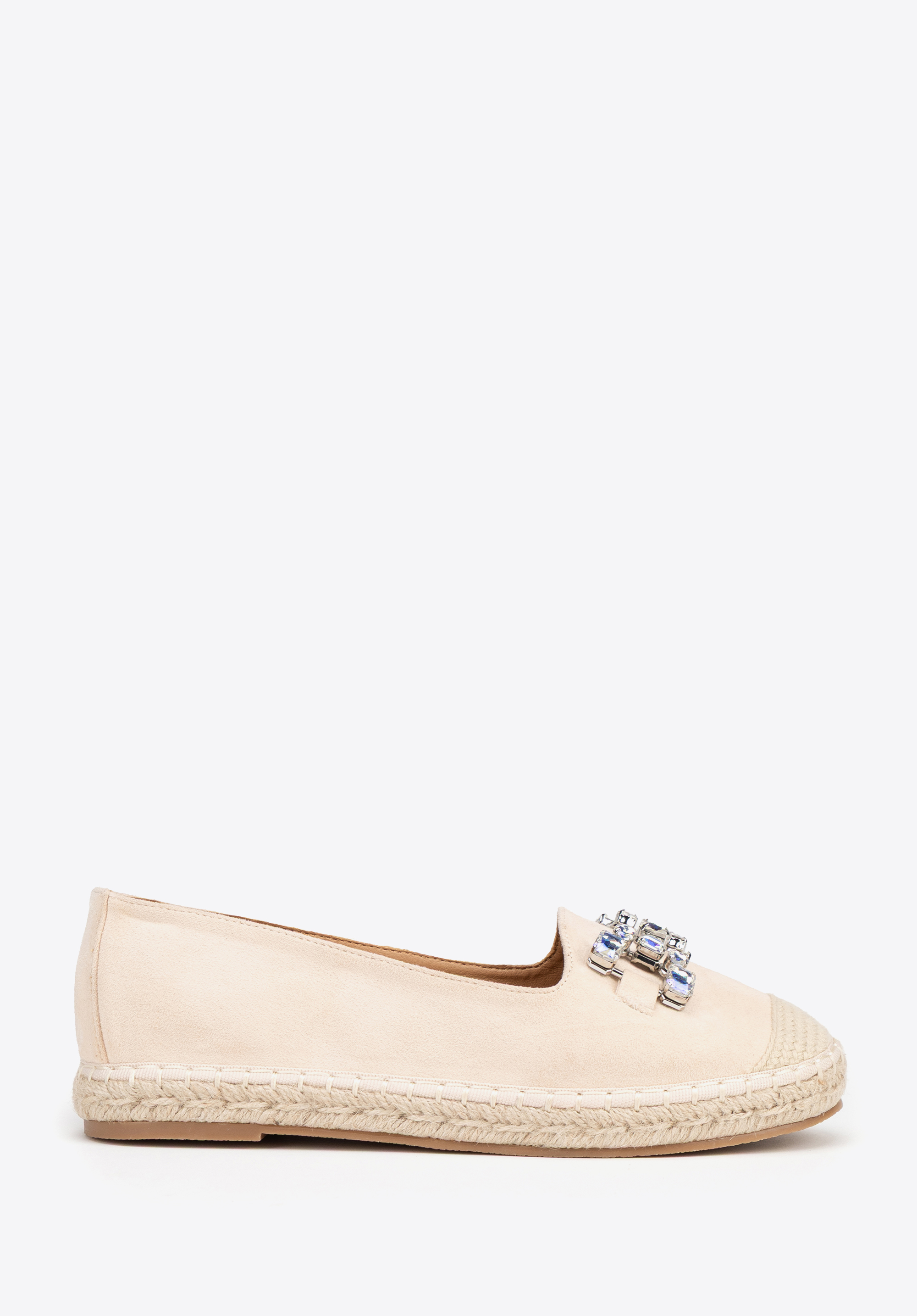Espadrilles für Damen mit Schmuckverzierung, hellbeige, 100-DP-208-9-36, Bild 1