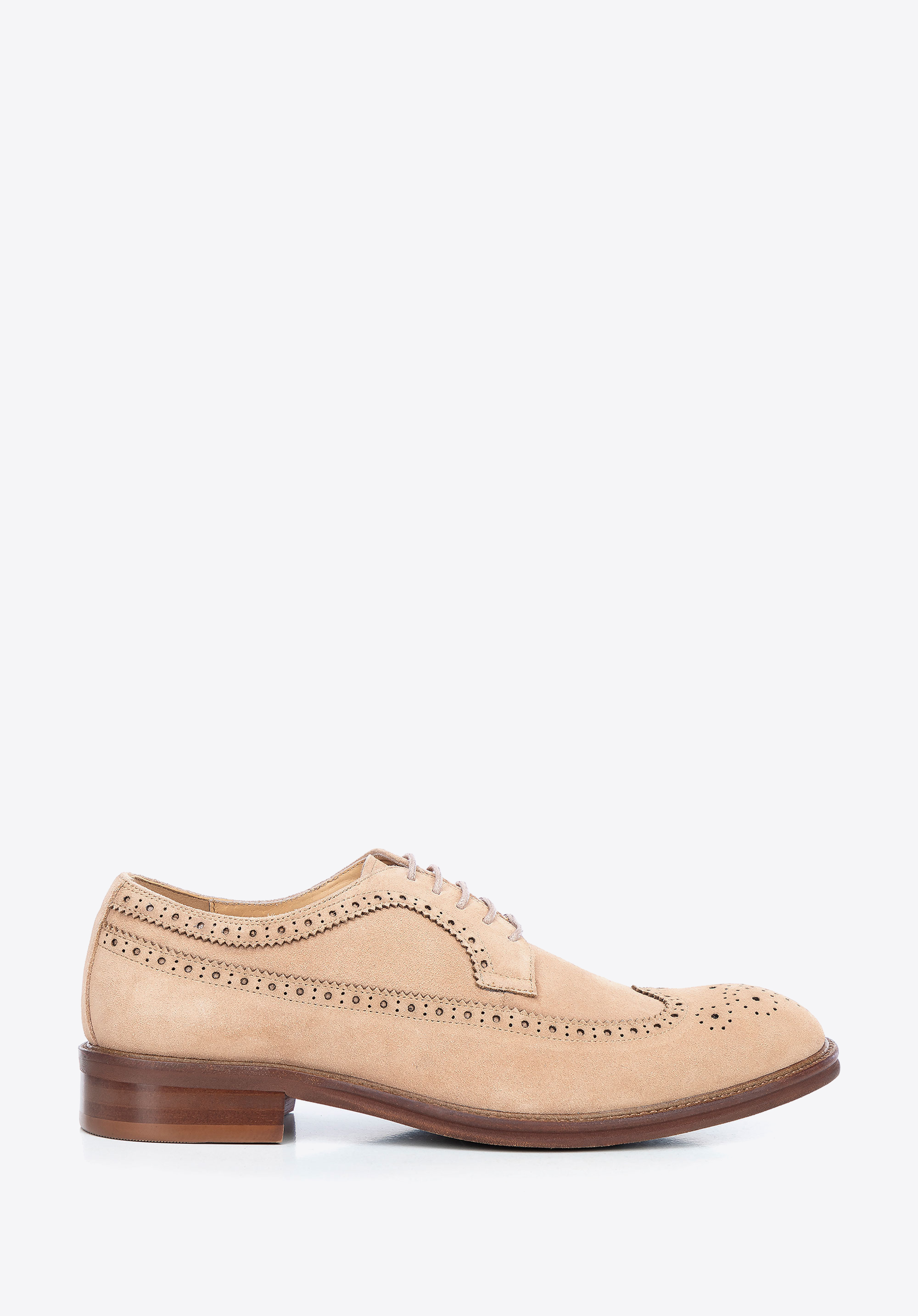 Herren Derby aus Wildleder mit Perforationen, hellbeige, 100-M-703-9-42, Bild 1