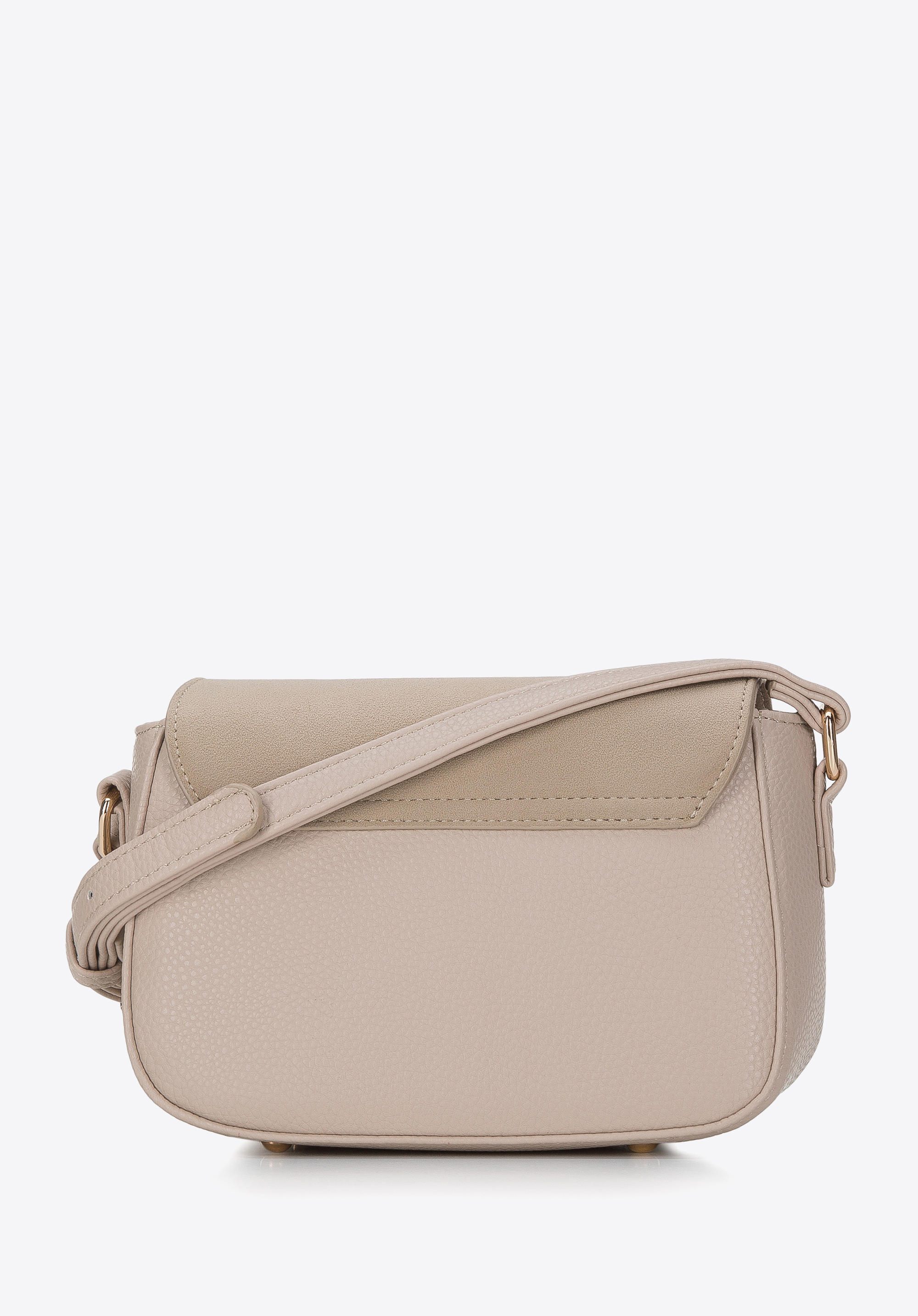 Kleine Damen-Umhängetasche aus Ökoleder und Öko-Wildleder, hellbeige, 94-4Y-610-9, Bild 1