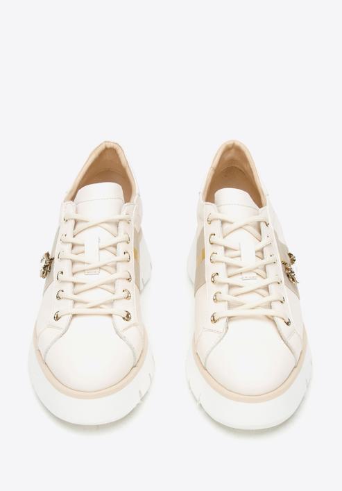 Plateau- Sneakers aus Leder mit Insekten, hellbeige, 94-D-115-9-37_5, Bild 3