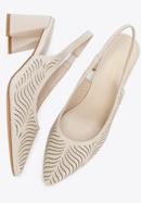 Pumps aus Ajour-Leder, hellbeige, 96-D-518-P-39, Bild 7