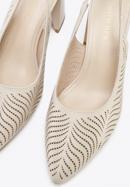 Pumps aus Ajour-Leder, hellbeige, 96-D-518-0-37, Bild 8