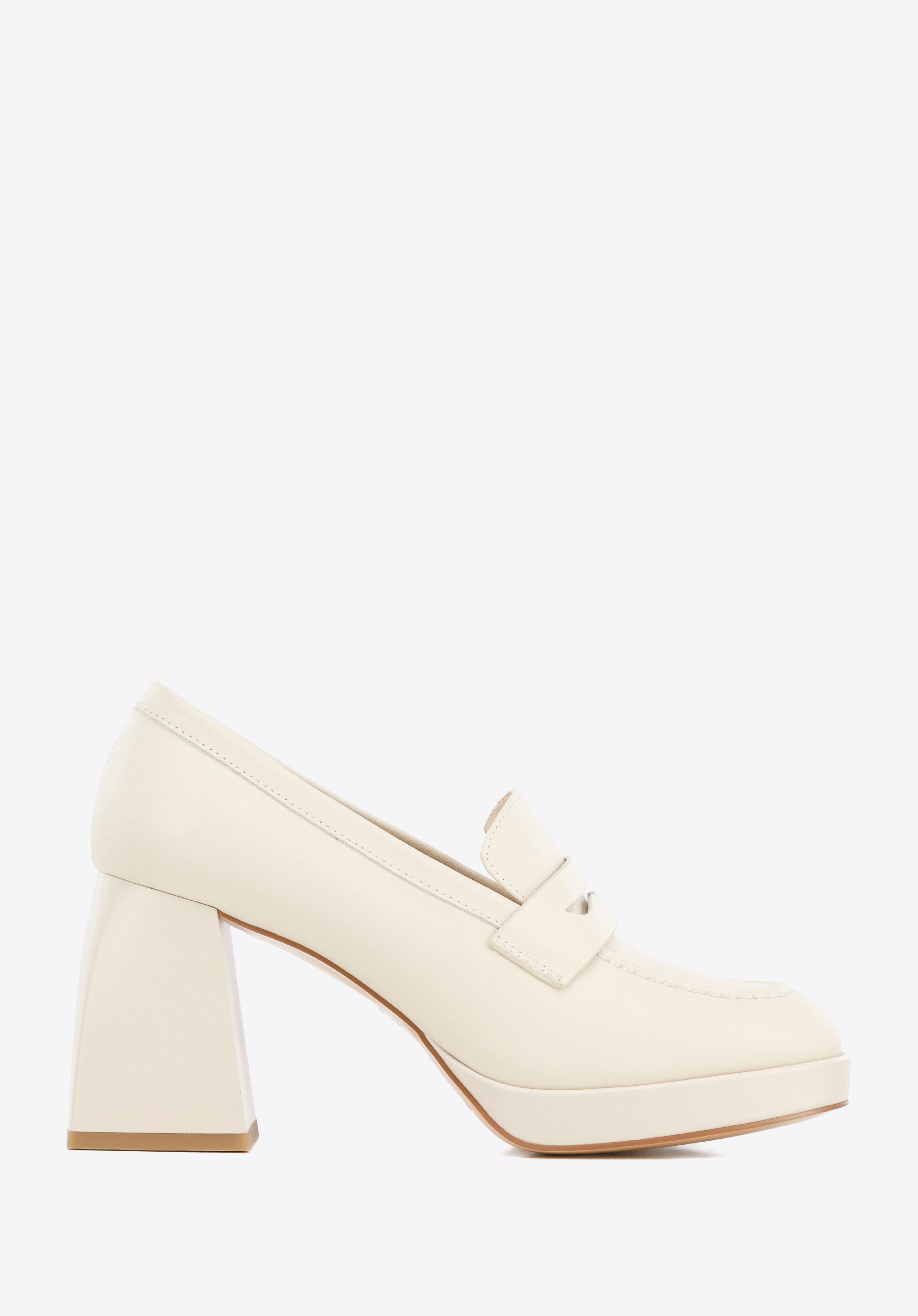 Klassische Plateau-Pumps aus Leder, hellbeige, 96-D-507-0-39, Bild 1