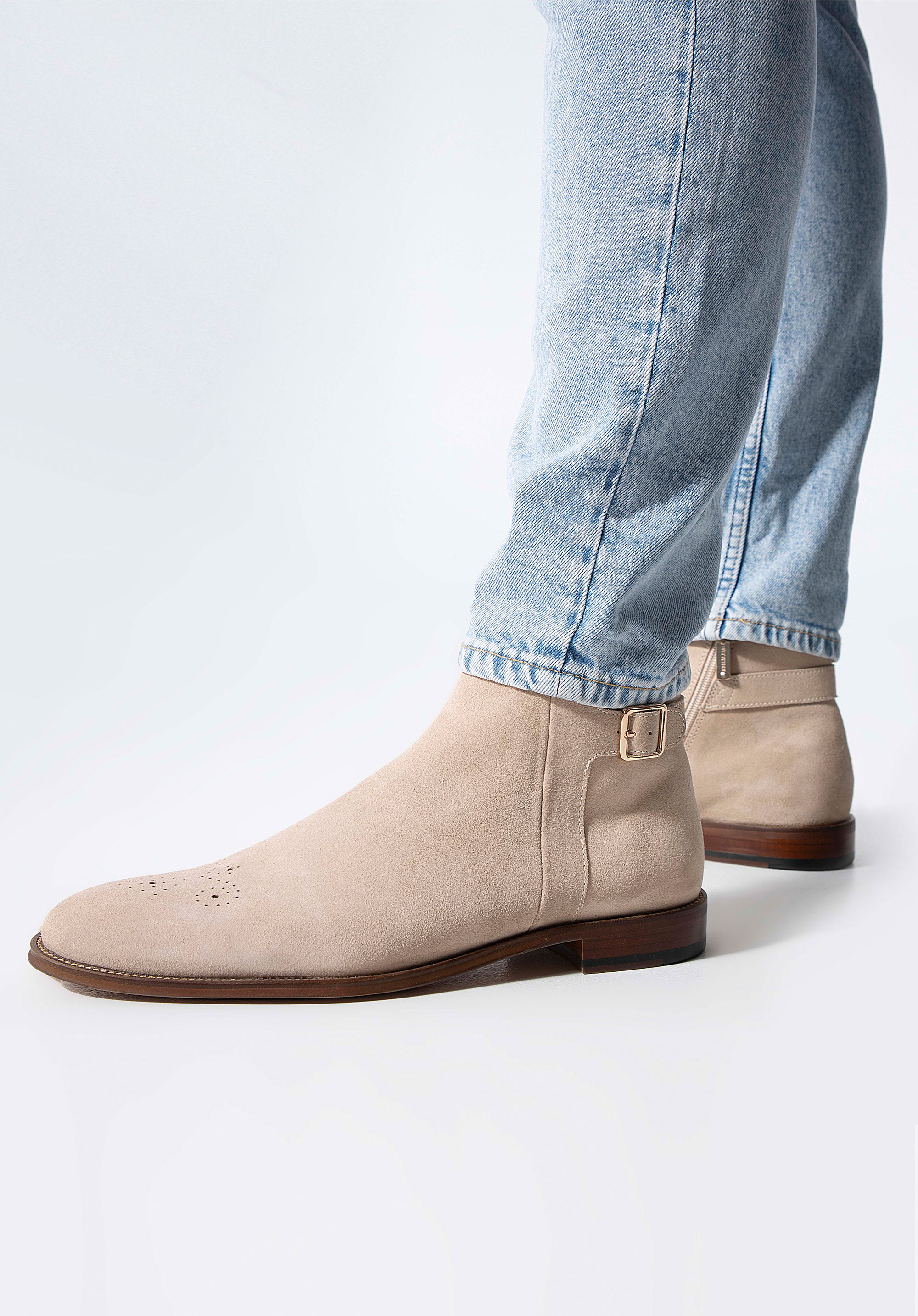 Wildleder-Pantoffeln für Männer, hellbeige, 98-M-703-9-43, Bild 1