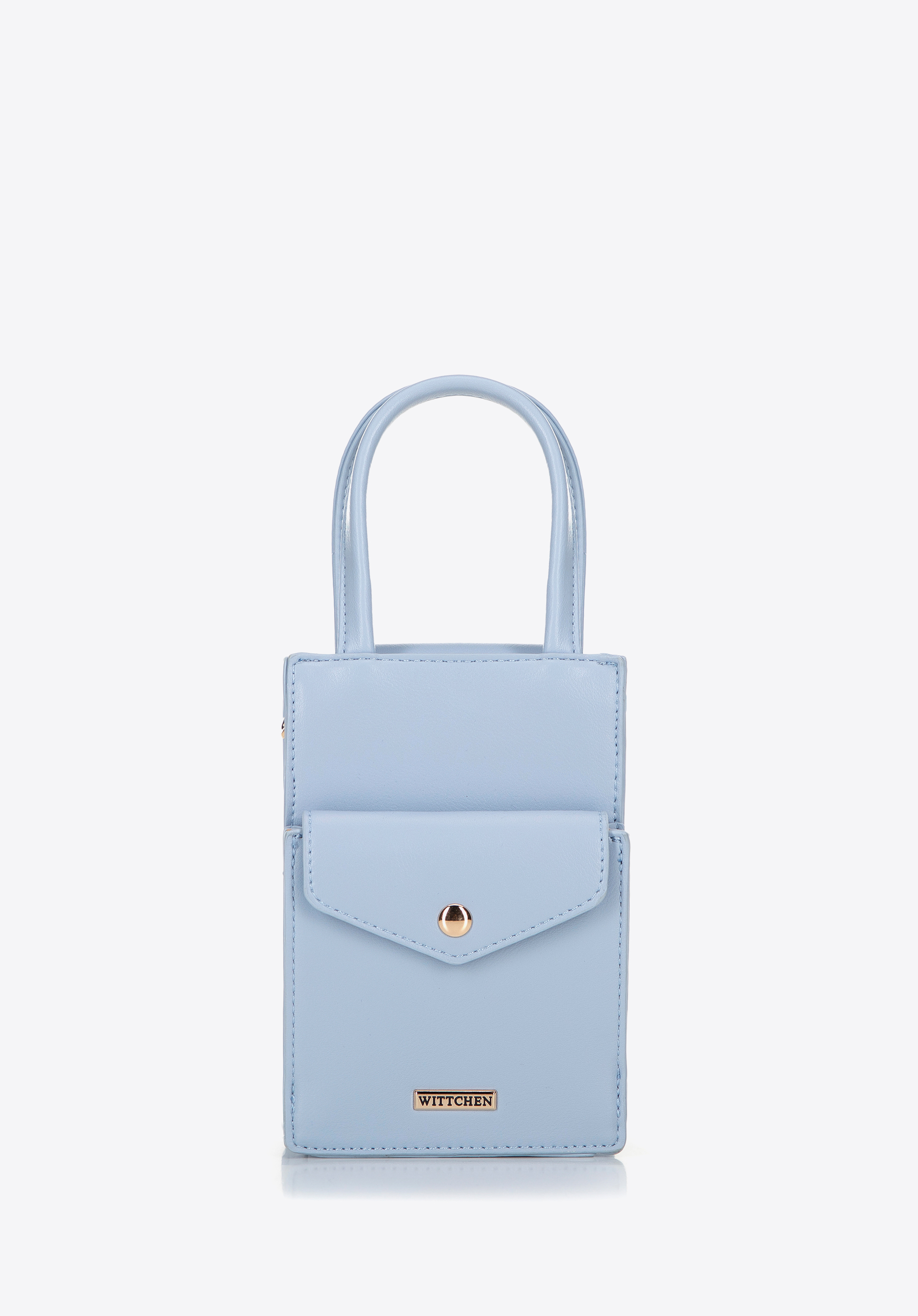Damen Mini-Telefontasche aus Öko-Leder, hellblau, 100-4Y-227-N, Bild 1