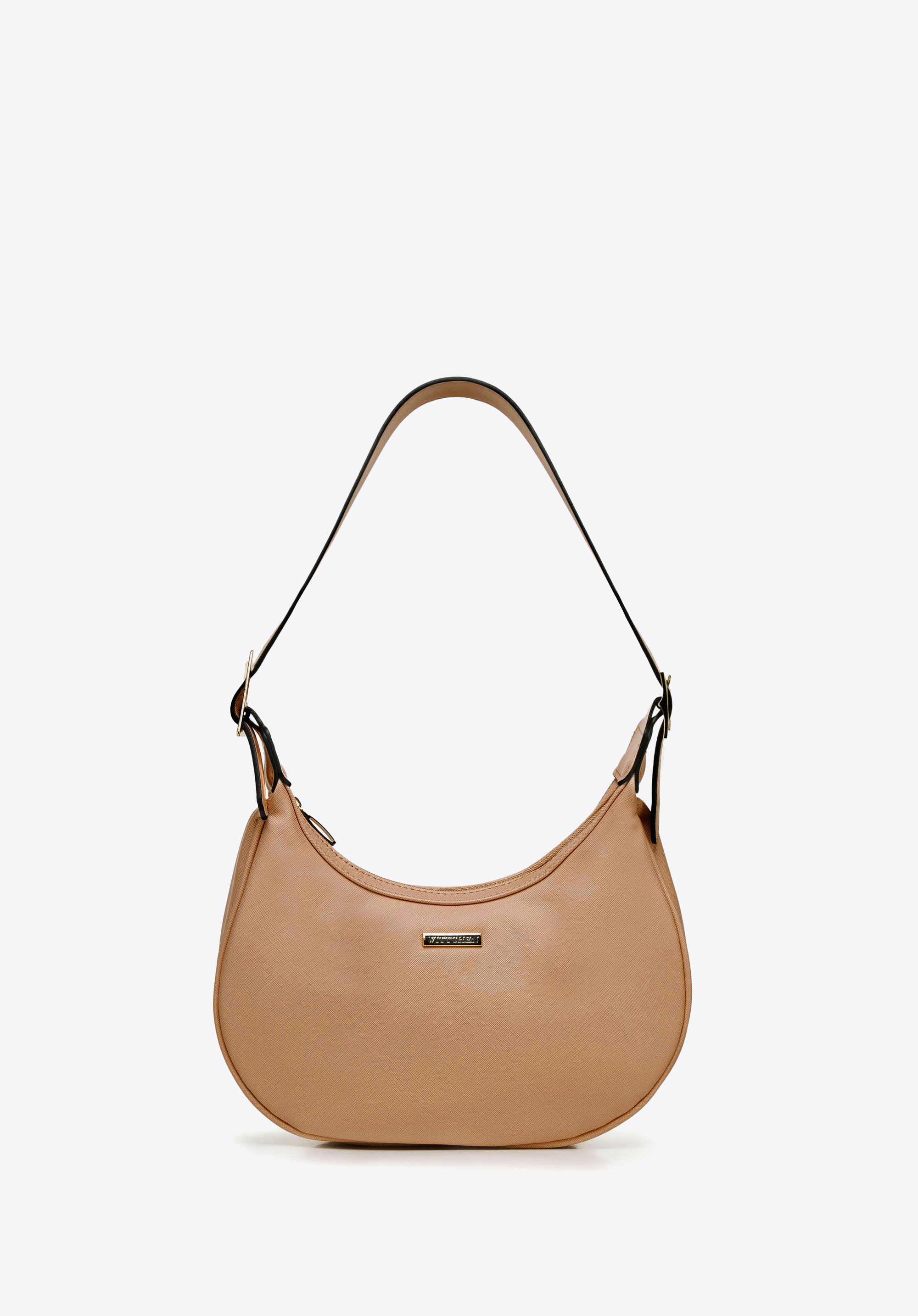 Baguette-Tasche mit geometrischen Schnallen