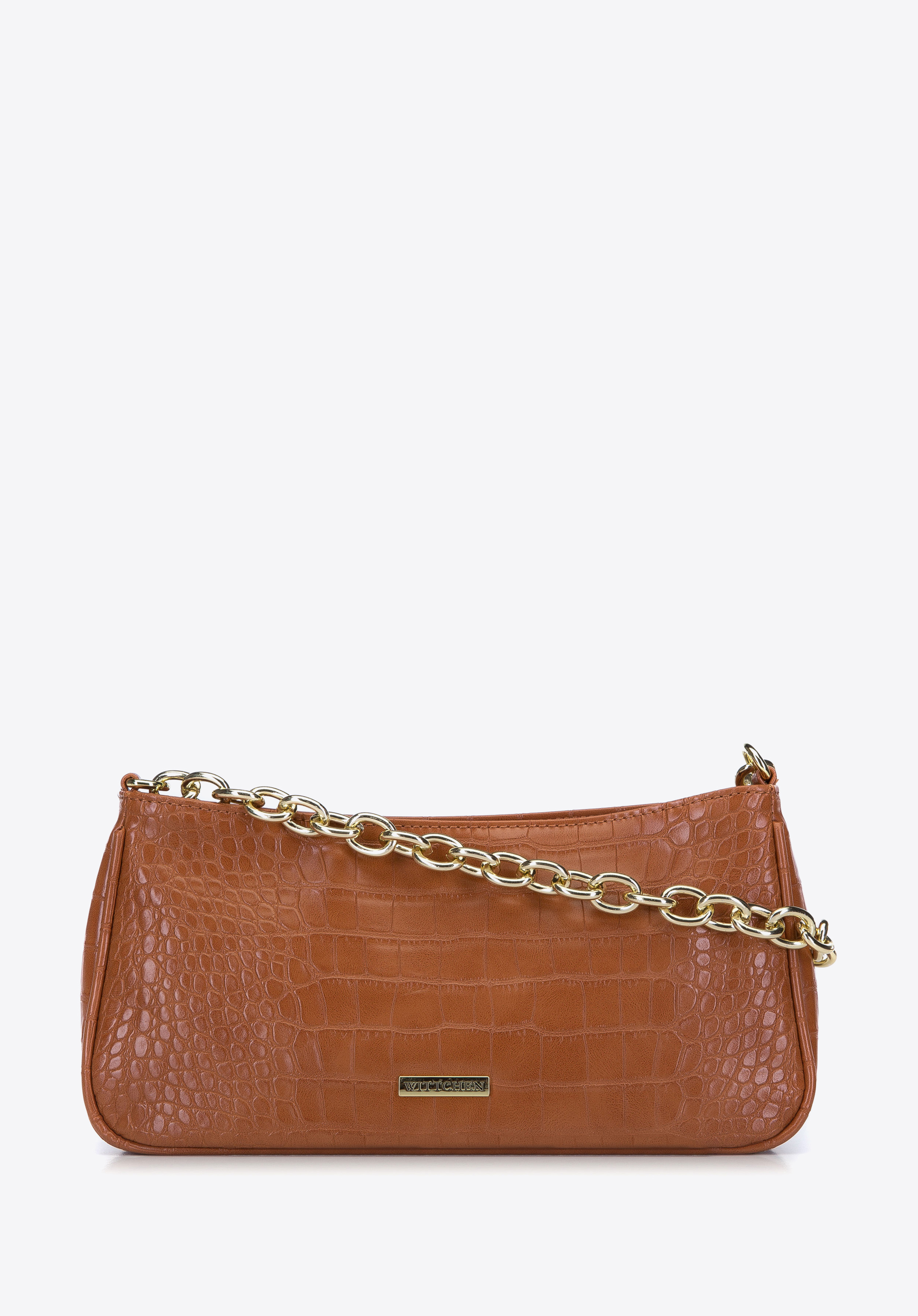 Baguette Tasche mit Kette, hellbraun, 93-4Y-420-05, Bild 1