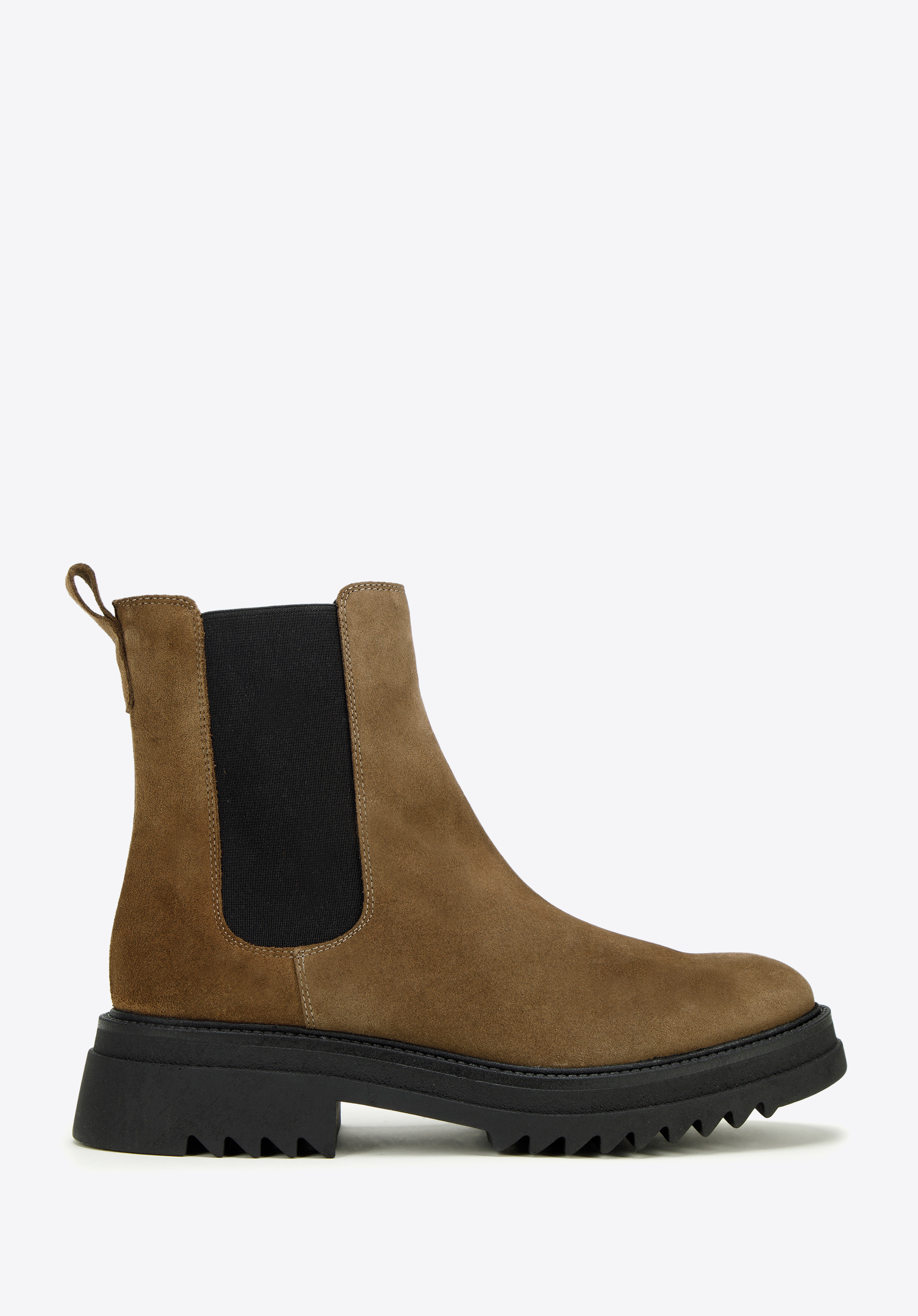 Damen-Chelsea-Stiefel aus Wildleder mit dicker Sohle, hellbraun, 97-D-308-4-41, Bild 1
