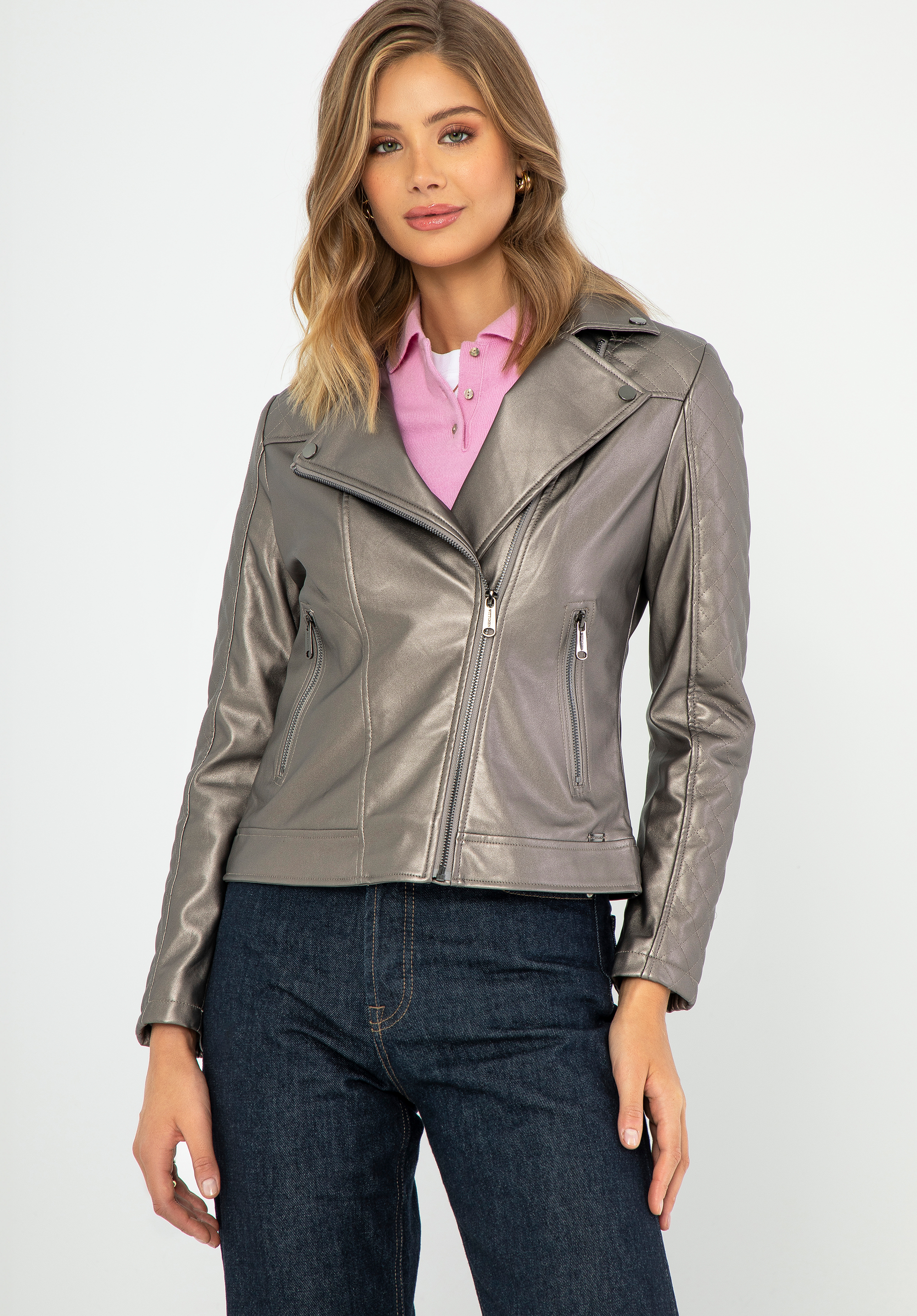 Damen Öko-Leder-Ramones mit Nähten, hellbraun, 99-9P-101-B-S, Bild 1