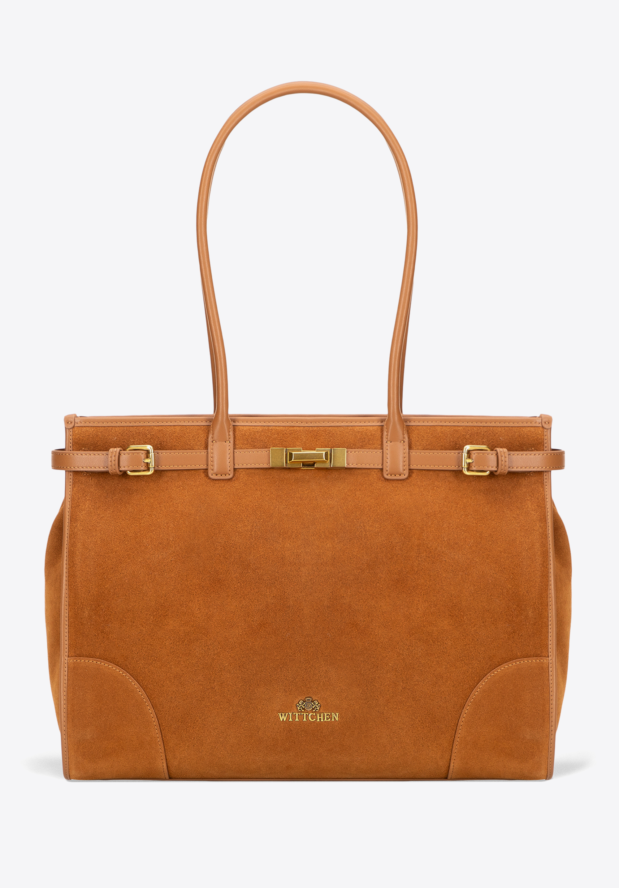 Damen-Shopper aus Wildleder, hellbraun, 101-4E-203-5, Bild 1