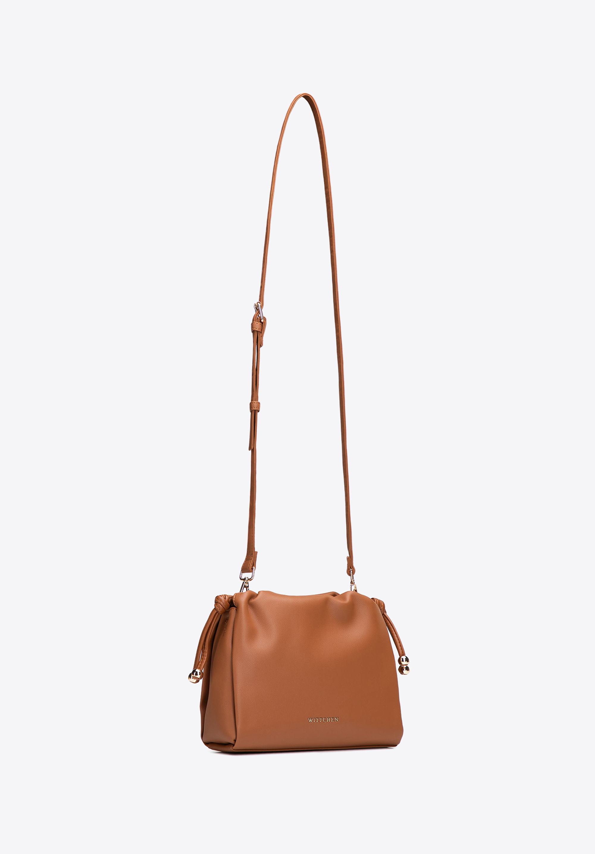 Damen-Umhängetasche aus Kunstleder, hellbraun, 102-4Y-406-5, Bild 1