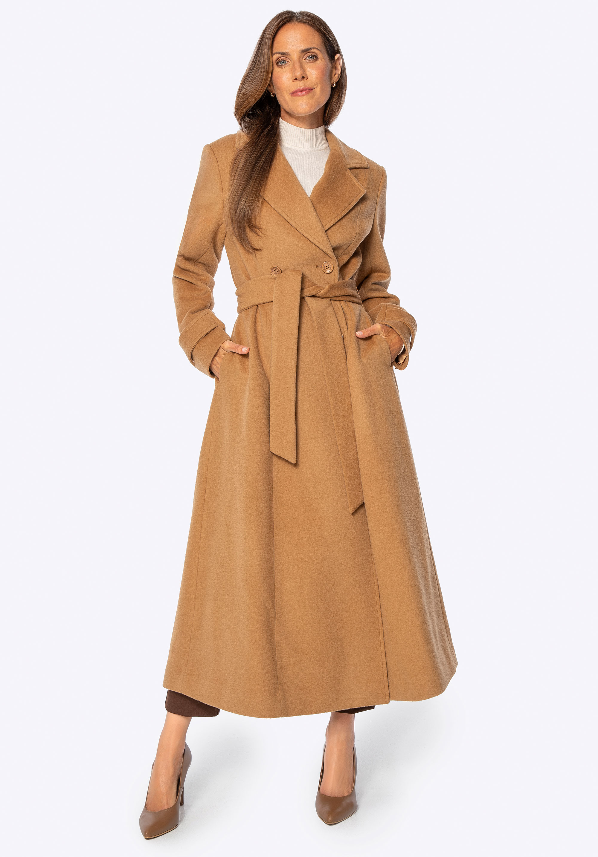 Damen Wollmantel mit Kaschmirmischung, Kamel, 101-9W-701-5-M, Bild 1