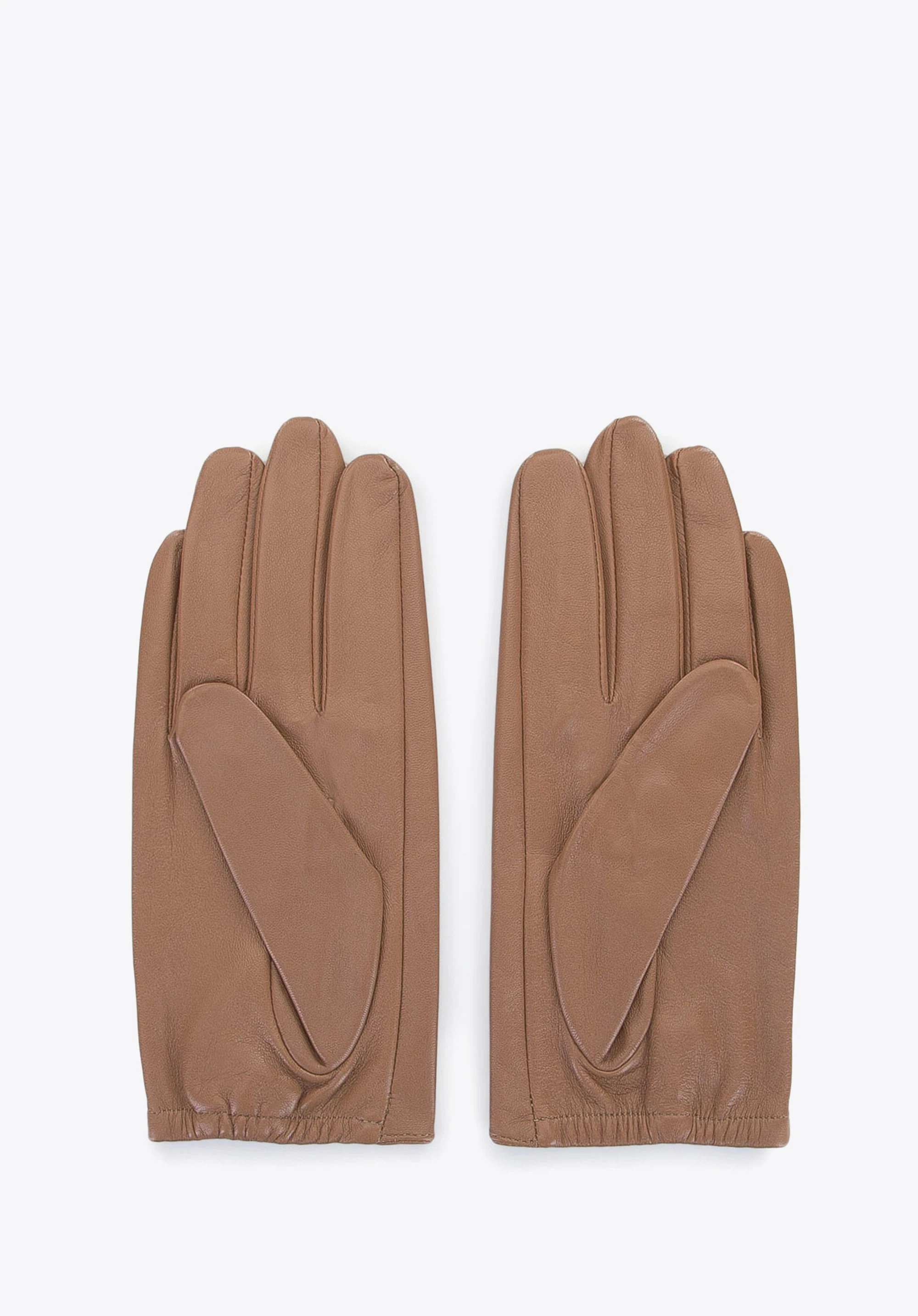 Damenhandschuhe aus Leder, hellbraun, 46-6-309-L-L, Bild 1