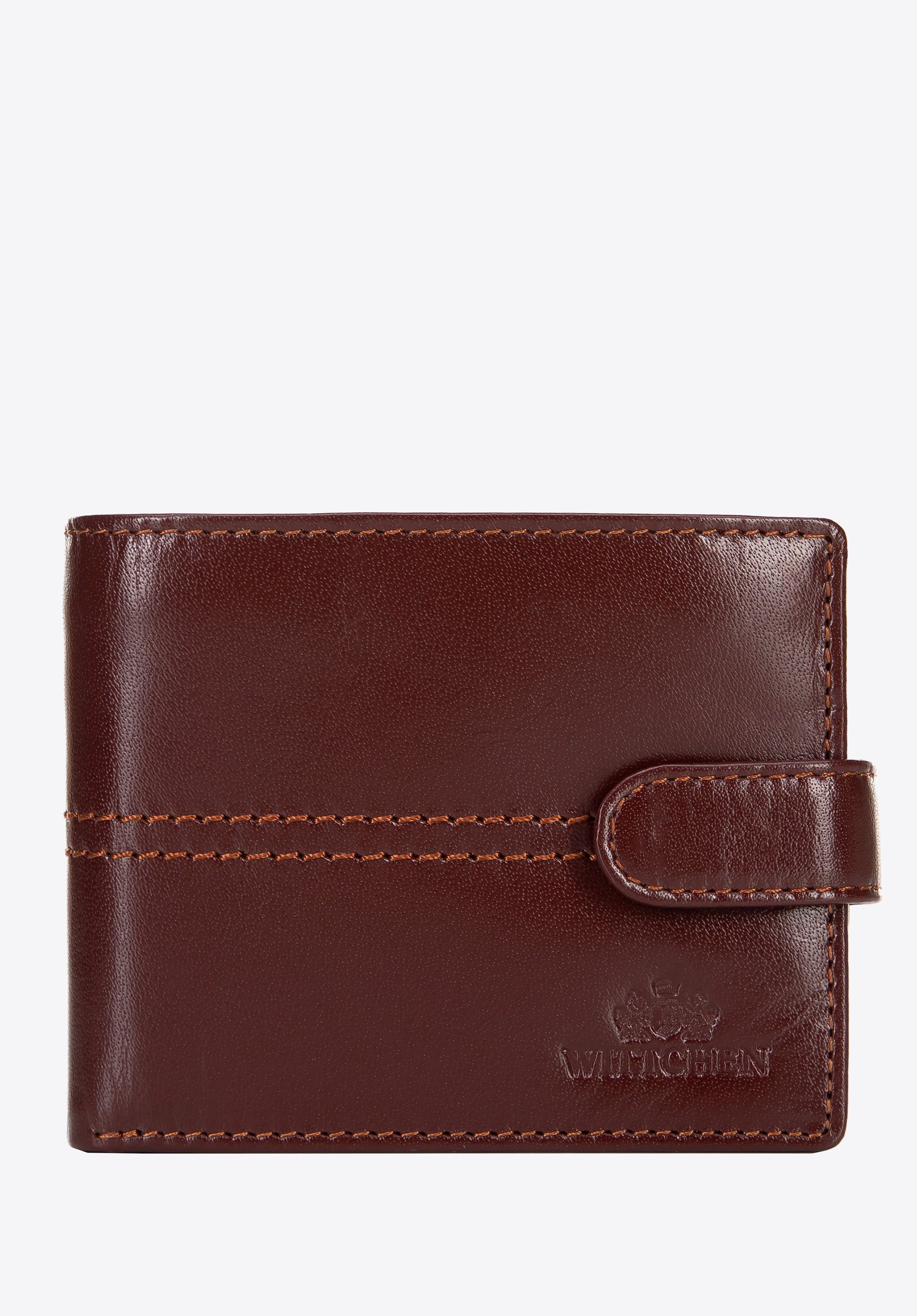 Damenlederbrieftasche mit Naht, hellbraun, 14-1-115-LG5, Bild 1