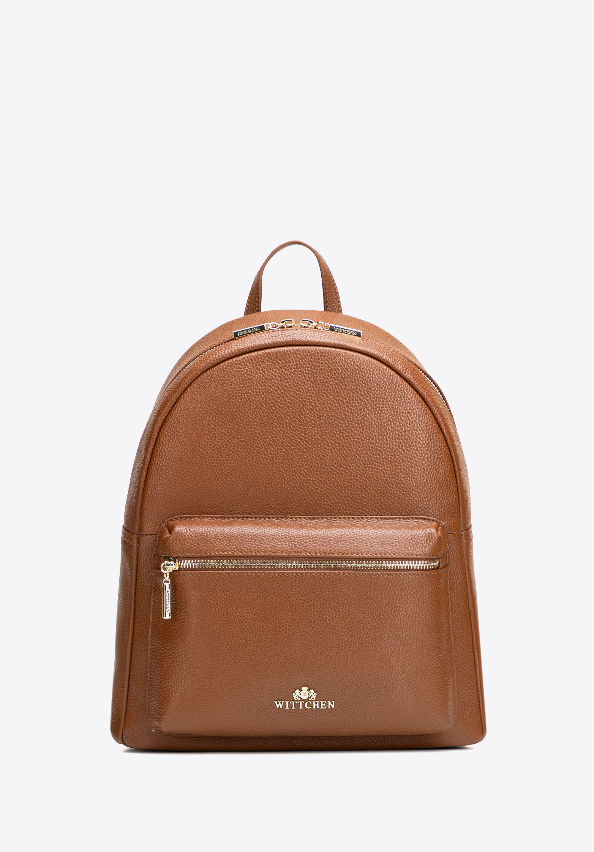 Großer Damenrucksack aus genarbtem Naturleder, hellbraun, 102-4E-621-5, Bild 1