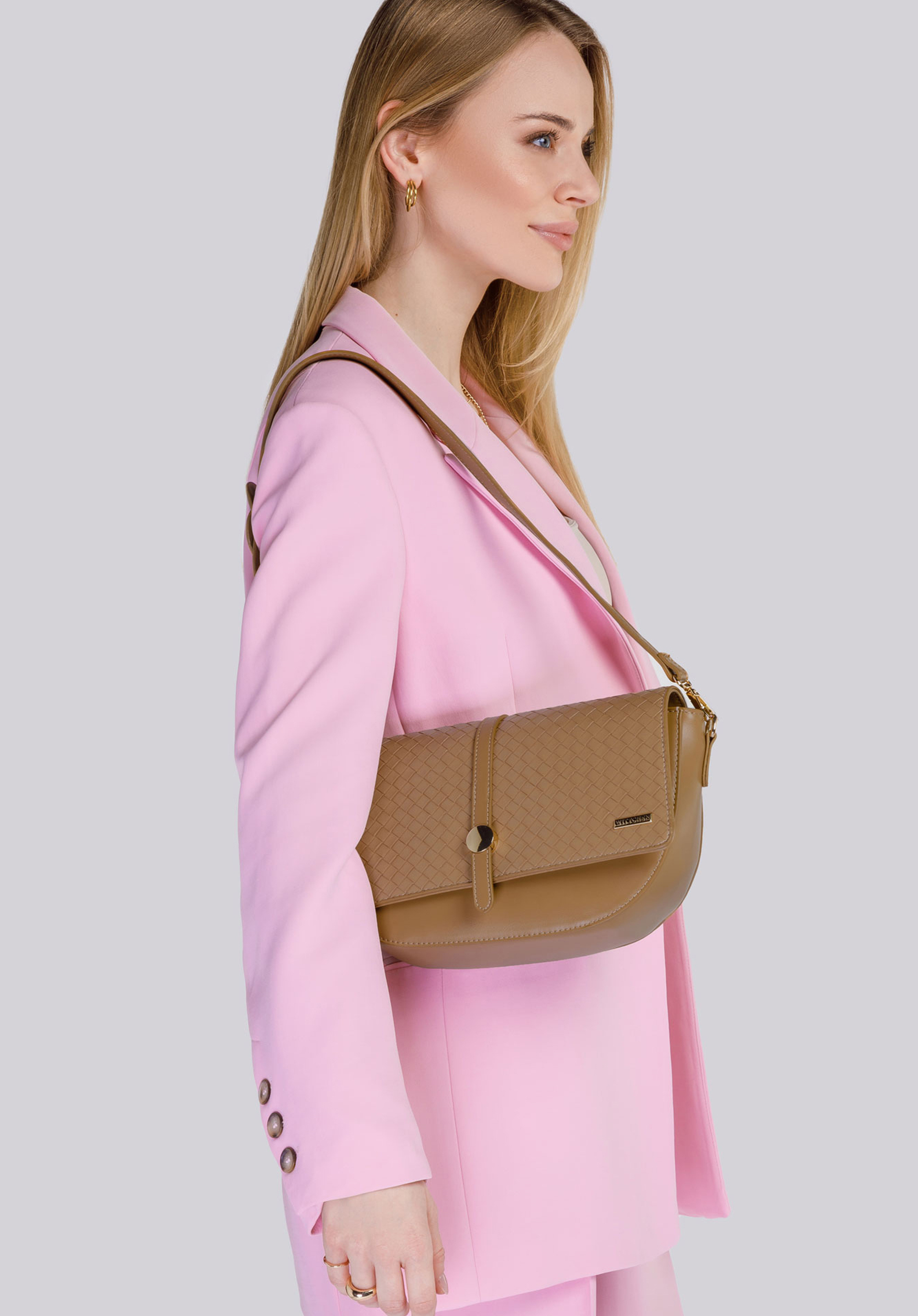 Halbkreisförmige Handtasche, hellbraun, 94-4Y-508-5, Bild 1