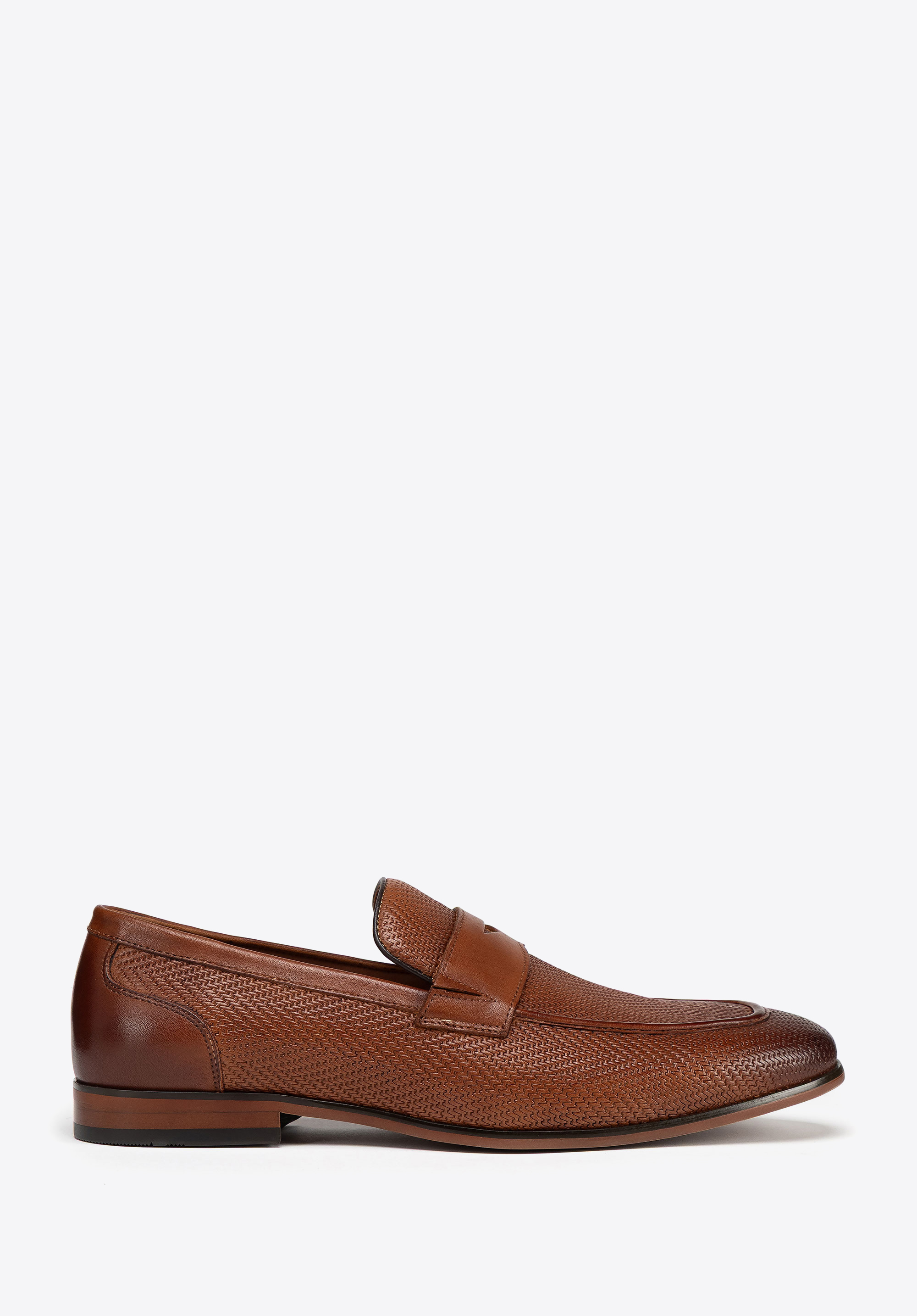 Herren Mokassins aus geflochtenem Leder, hellbraun, 100-M-507-5-43, Bild 1