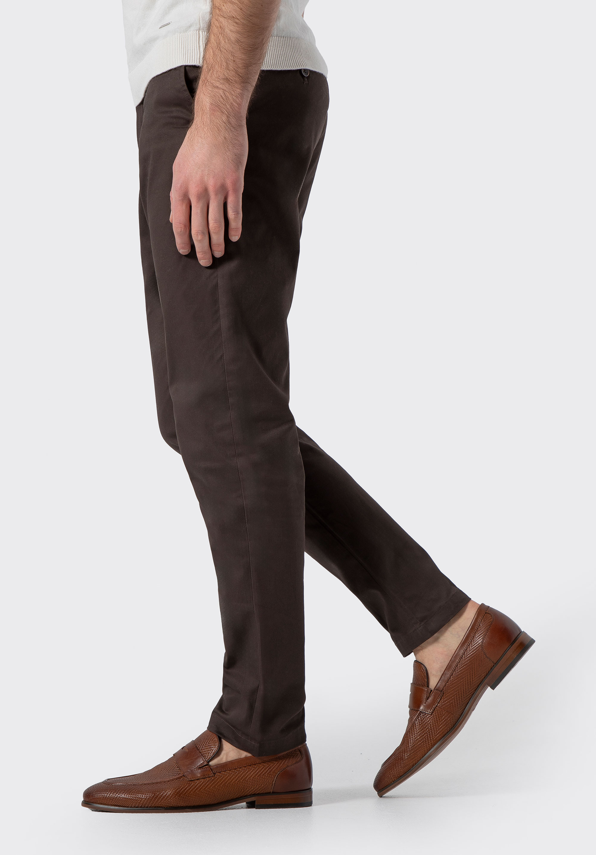 Herren Mokassins aus geflochtenem Leder, hellbraun, 100-M-507-5-39, Bild 1