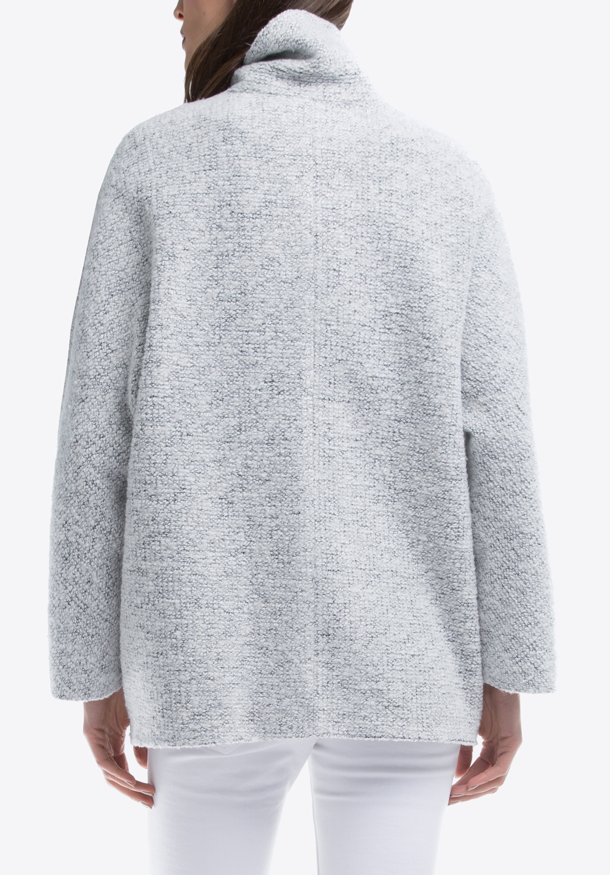 Damenmantel aus Wolle, hellgrau, 84-9W-104-9-XL, Bild 1