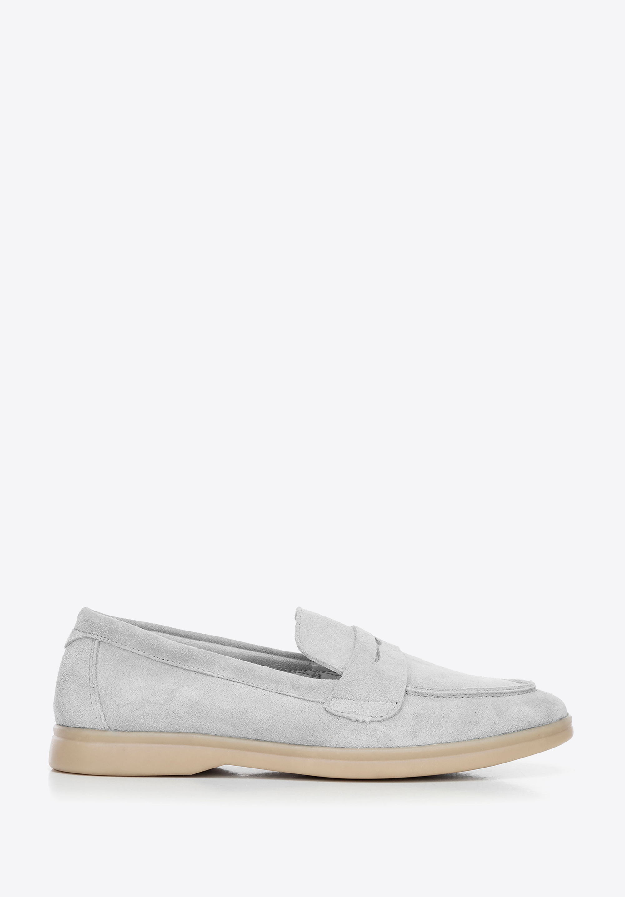 Klassische Wildleder-Loafer für Damen, hellgrau, 100-D-401-8-35, Bild 1