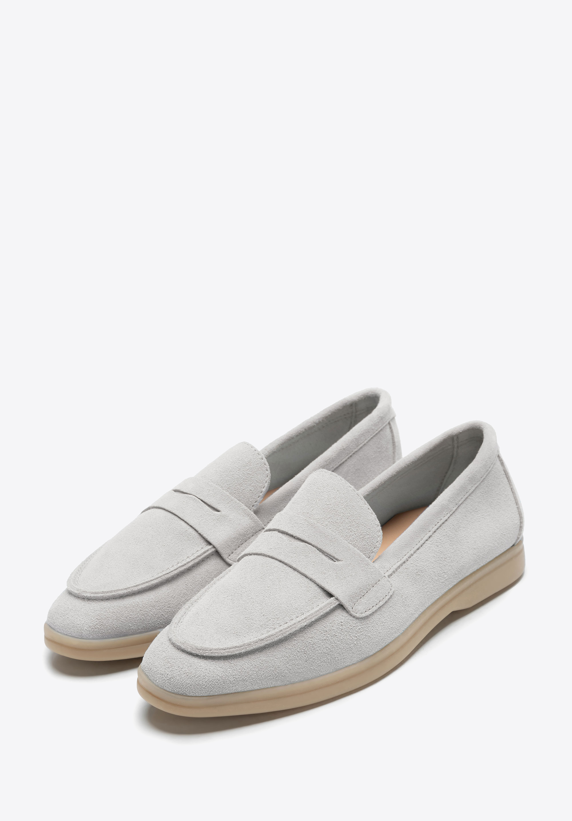 Klassische Wildleder-Loafer für Damen, hellgrau, 100-D-401-8-35, Bild 1