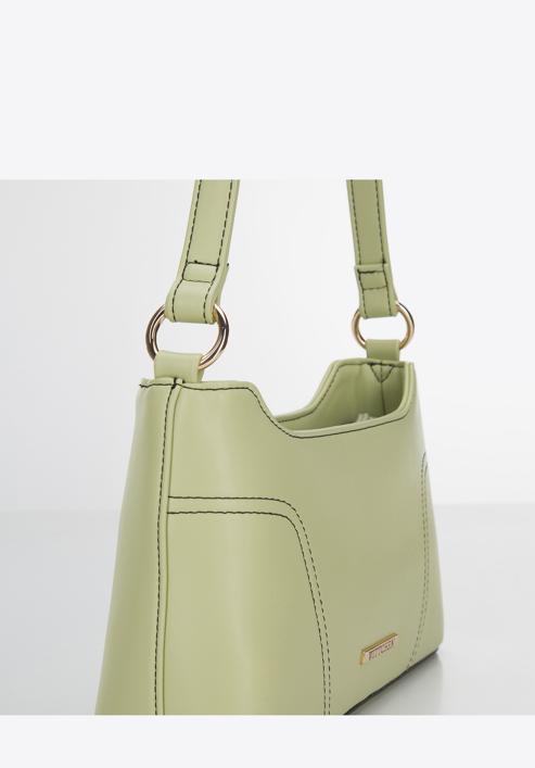 Klassische Baguette-Handtasche für Damen, hellgrün, 94-4Y-404-Z, Bild 5