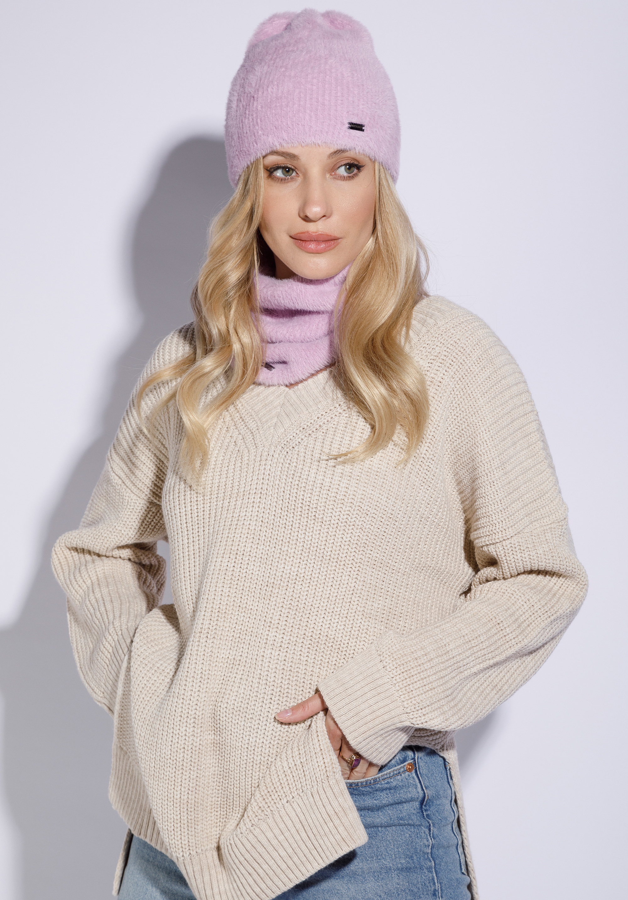 Damen-Winterset aus weichem Strickstoff |WITTCHEN 95-SF-006, helllila, 95-SF-006-VP, Bild 1