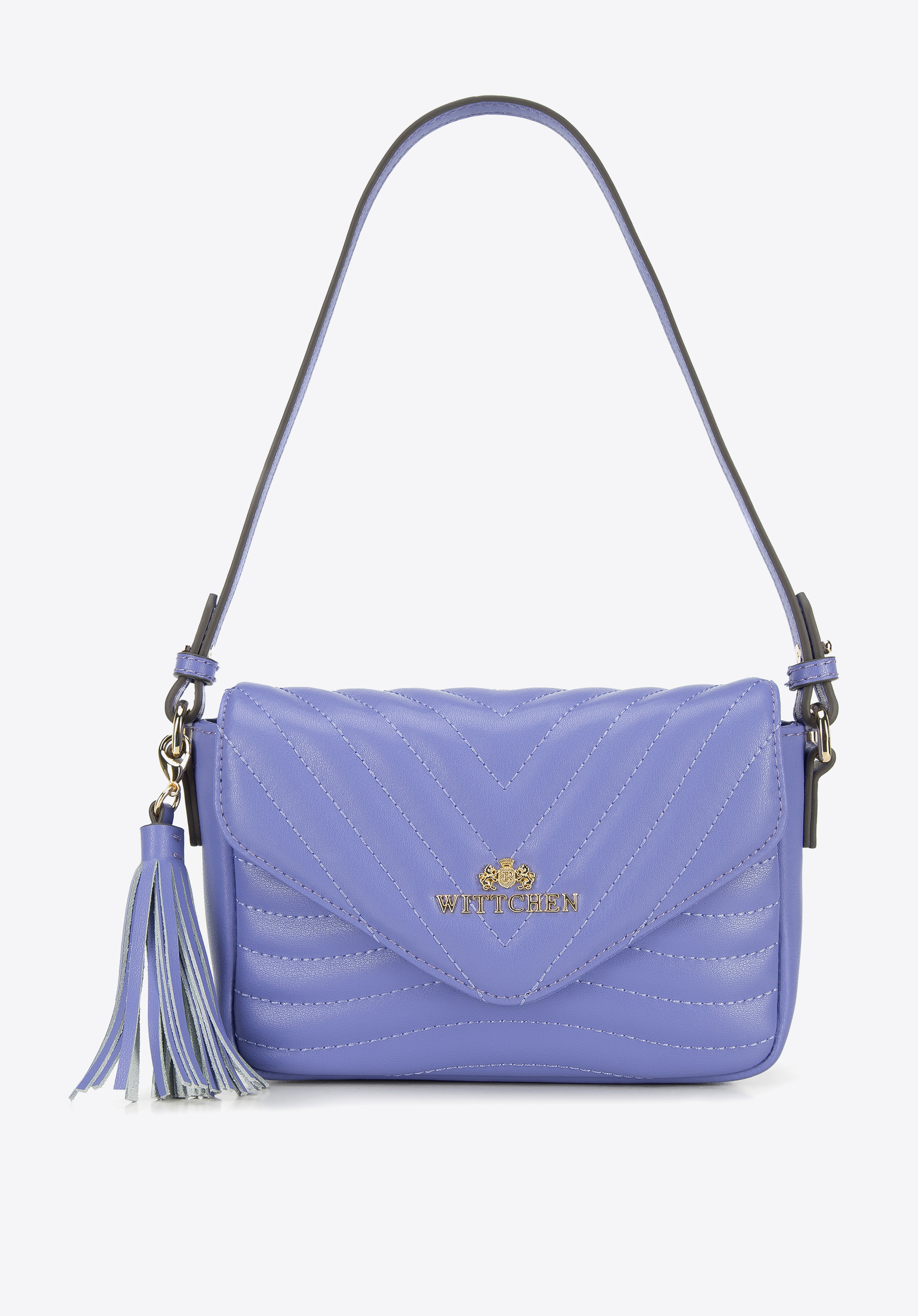 Gesteppte Überschlagtasche aus Leder, helllila, 95-4E-620-V, Bild 1
