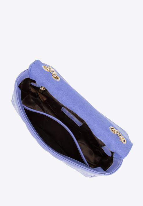Längliche Handtasche aus gestepptem Leder für Damen, helllila, 95-4E-653-V, Bild 3