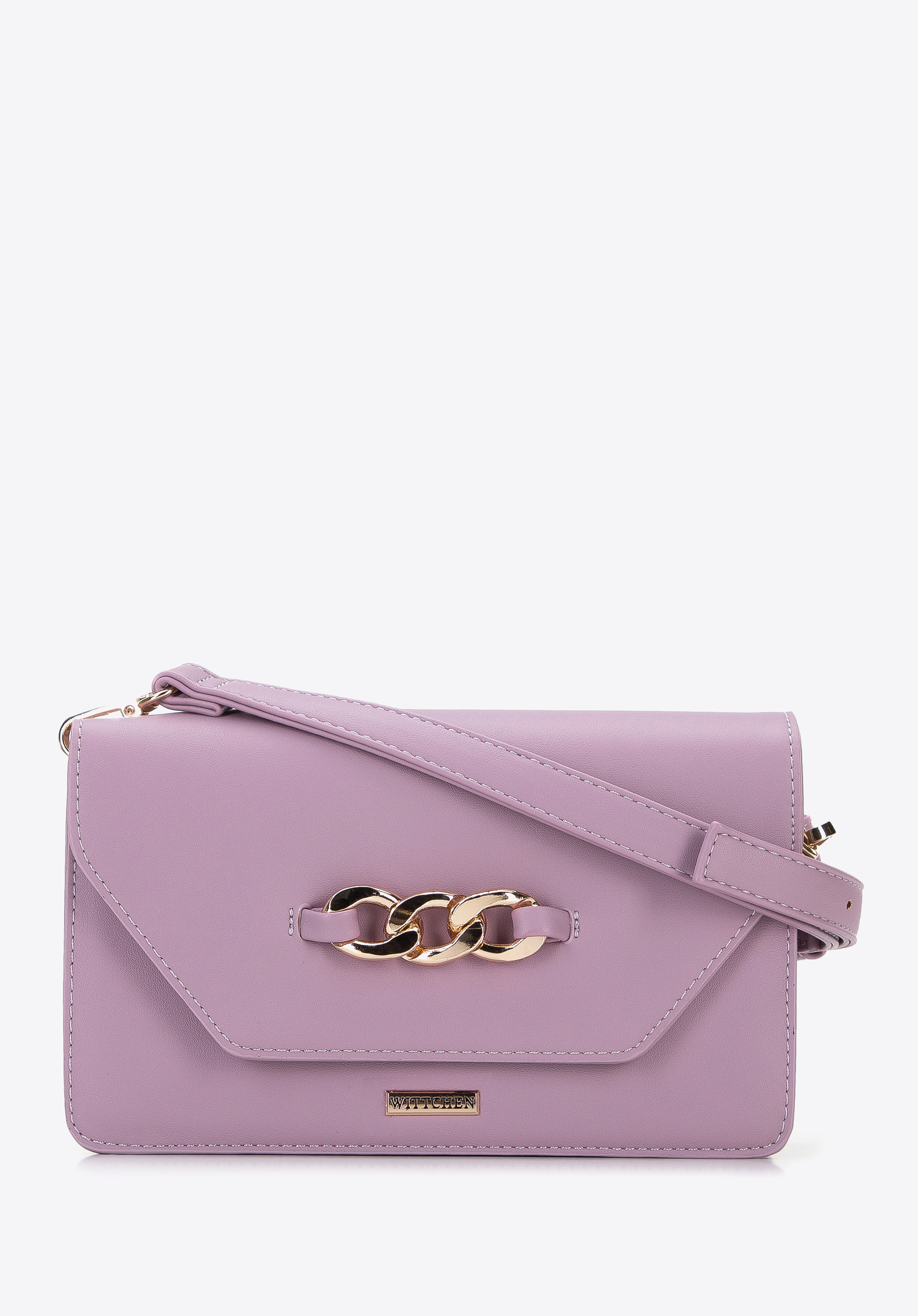 Umhängetasche für Damen mit Kette an der Klappe, helllila, 96-4Y-625-F, Bild 1