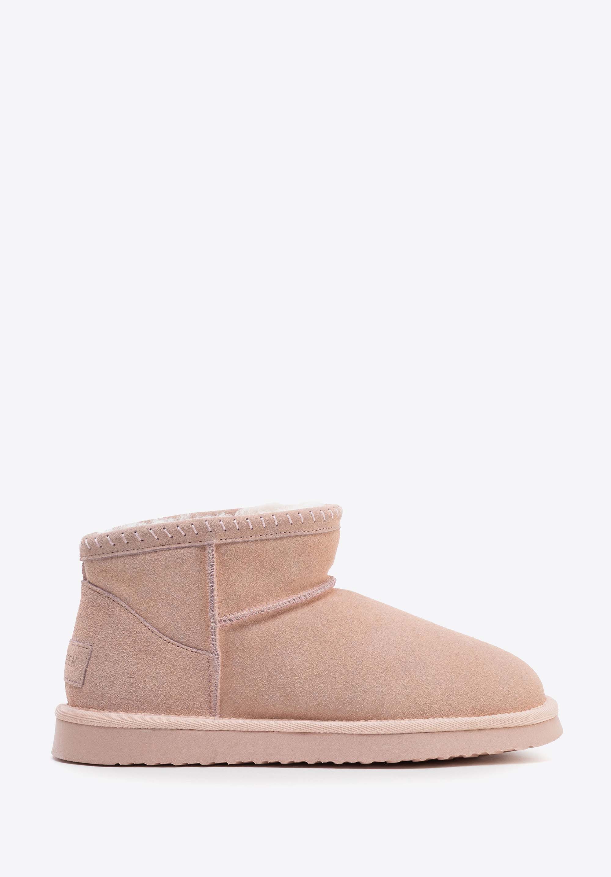 Damen-Schneestiefel aus Wildleder mit Wollfutter, helllrosa, 103-D-850-P-35, Bild 1