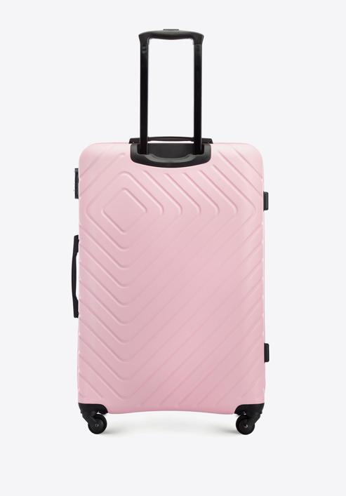 Großer Koffer  aus ABS mit geometrischer Prägung, helllrosa, 56-3A-753-35, Bild 3