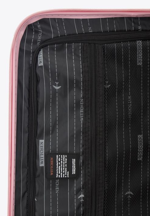 Mittelgroßer Koffer aus ABS mit geometrischer Prägung, helllrosa, 56-3A-752-11, Bild 7