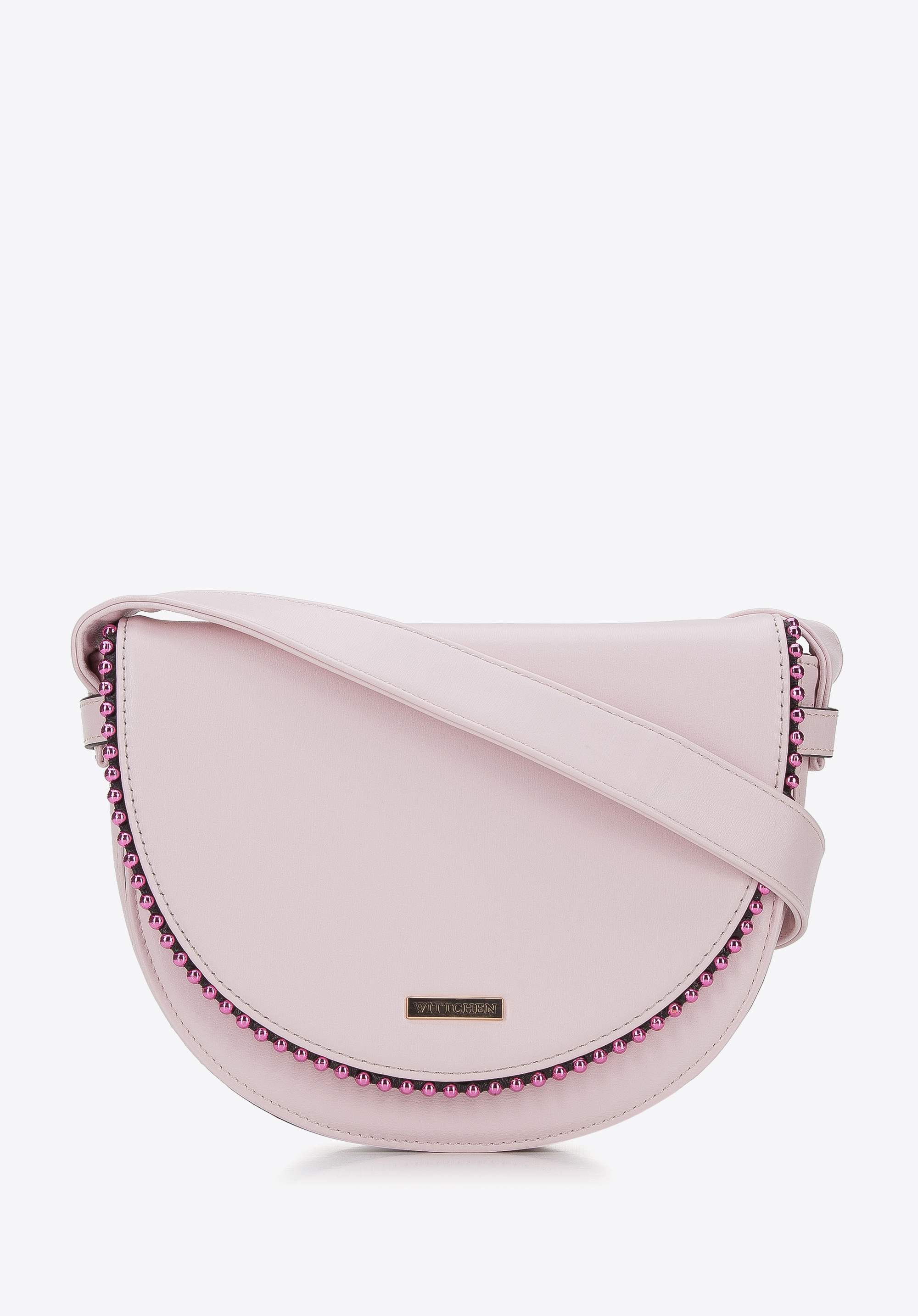 Halbrunde Damenhandtasche mit Perlen