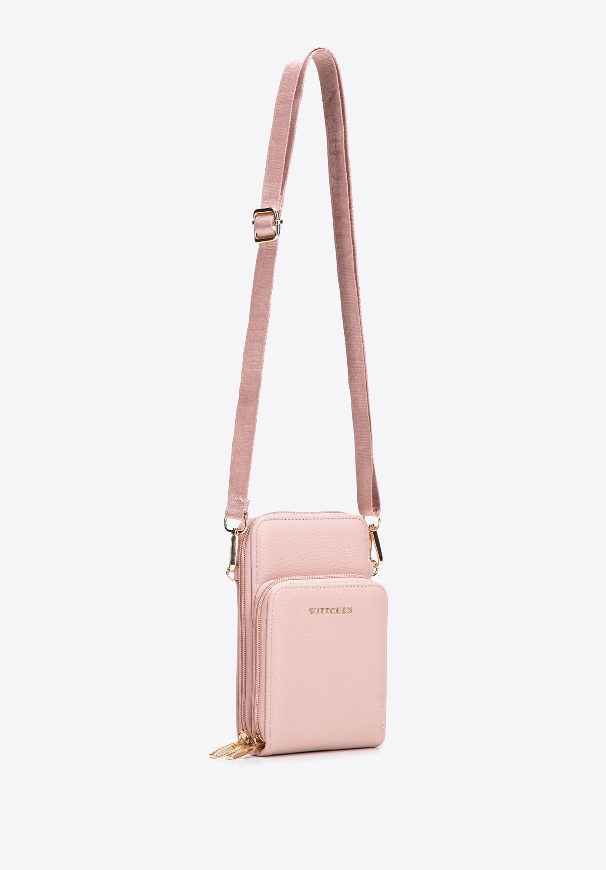 Mini-Handytasche aus Kunstleder für Damen, helllrosa, 102-2Y-413-P, Bild 1