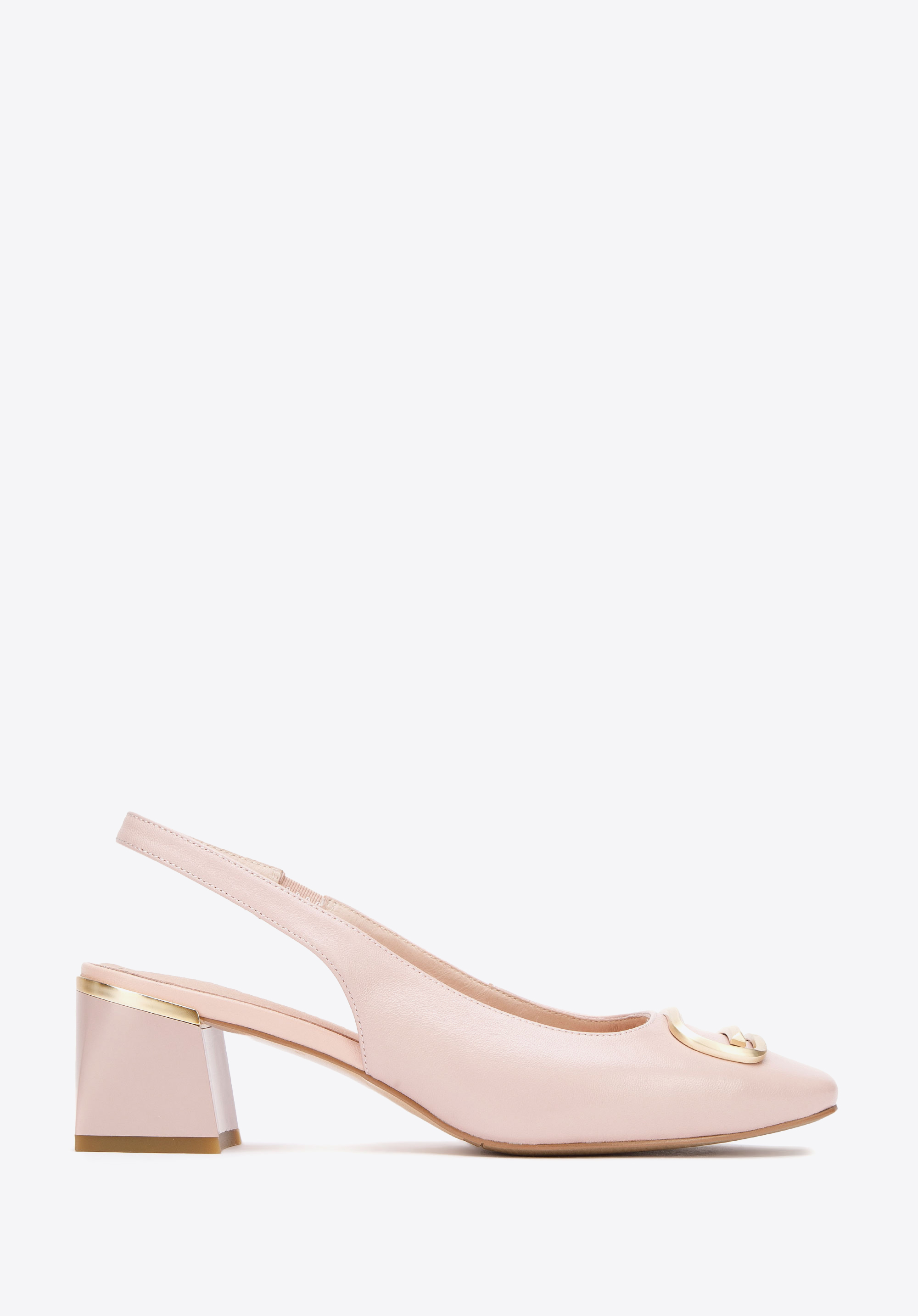 Pumps aus Leder mit Schnalle, helllrosa, 94-D-506-P-36, Bild 1