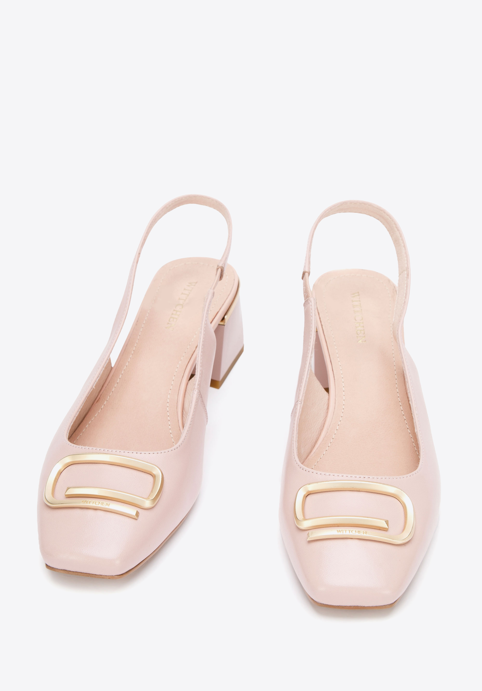Pumps aus Leder mit Schnalle, helllrosa, 94-D-506-P-36, Bild 1