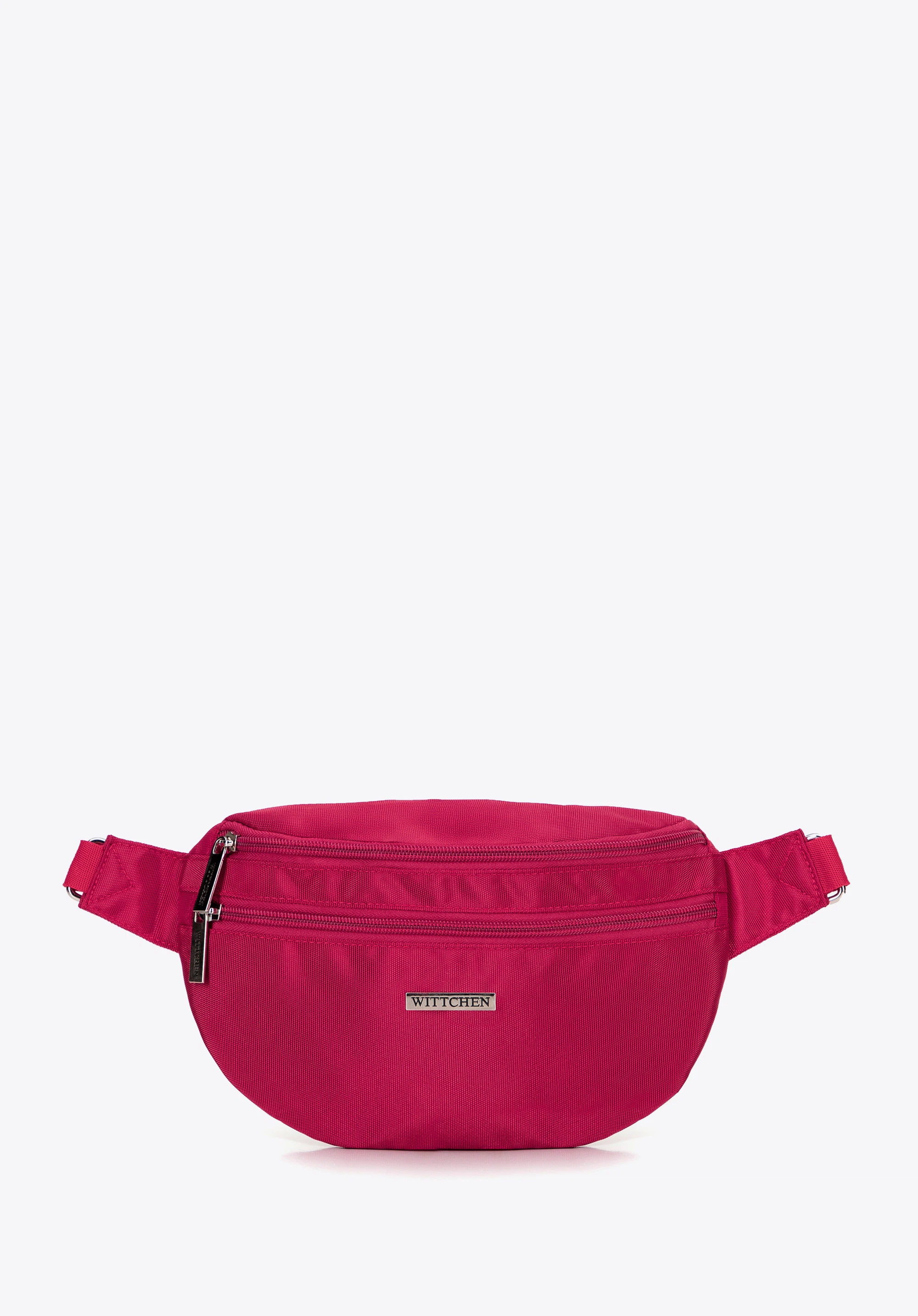 Polyester-Gürteltasche mit abnehmbarem Riemen, himbeerrot, 29-2P-000-36, Bild 1