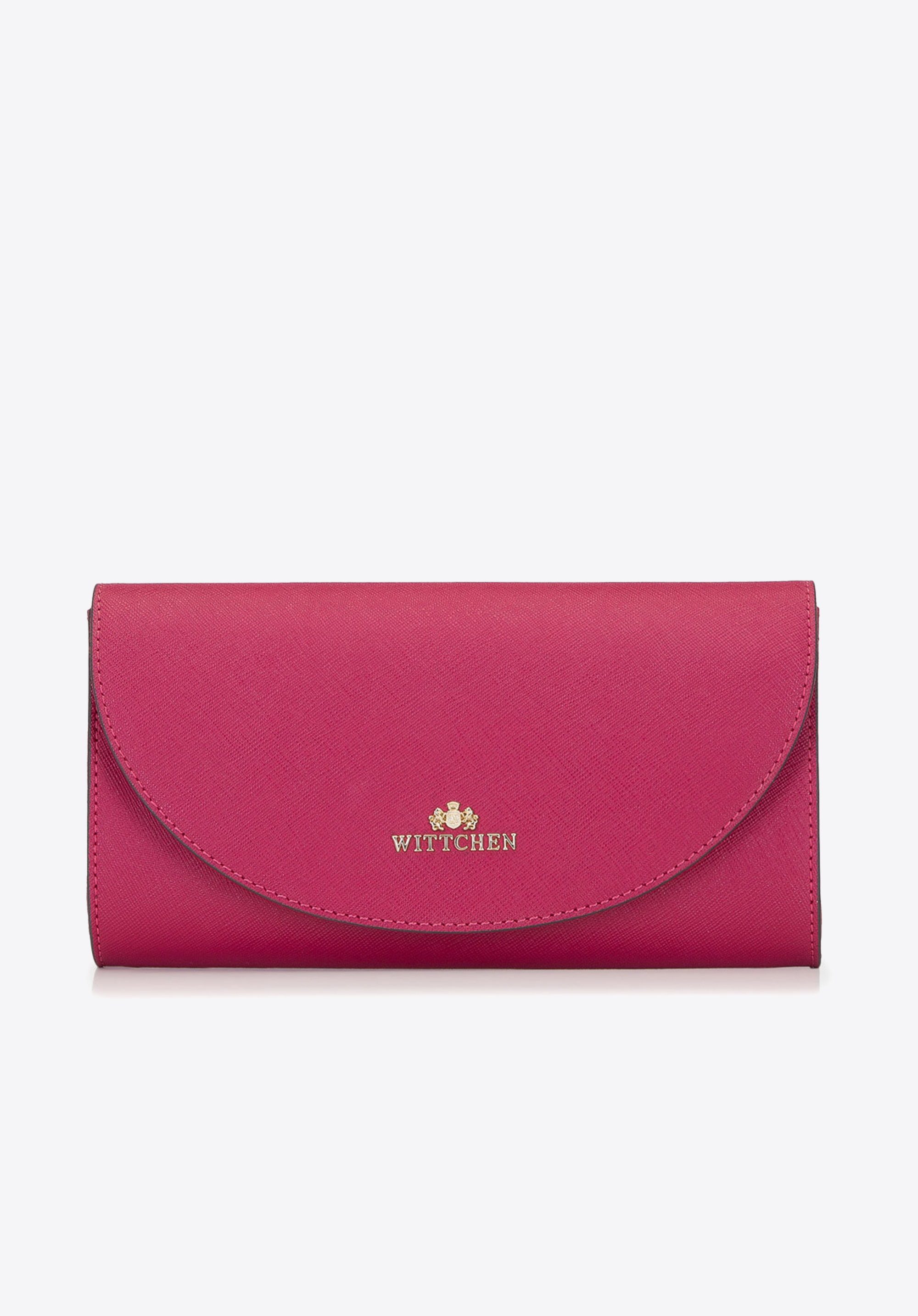 Stilvolle Abendtasche aus Leder, himbeerrot, 92-4E-660-PP, Bild 1