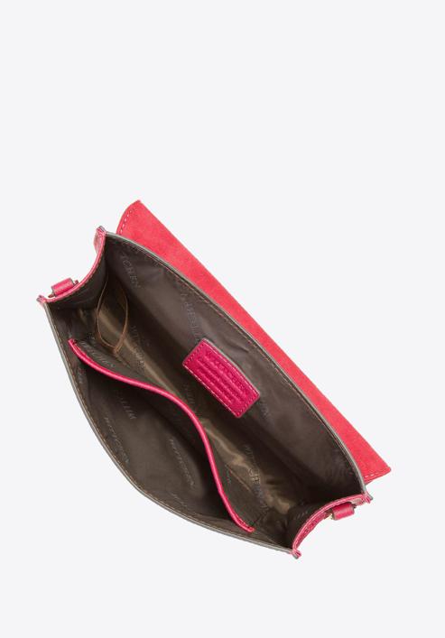 Stilvolle Abendtasche aus Leder, himbeerrot, 92-4E-660-PP, Bild 3