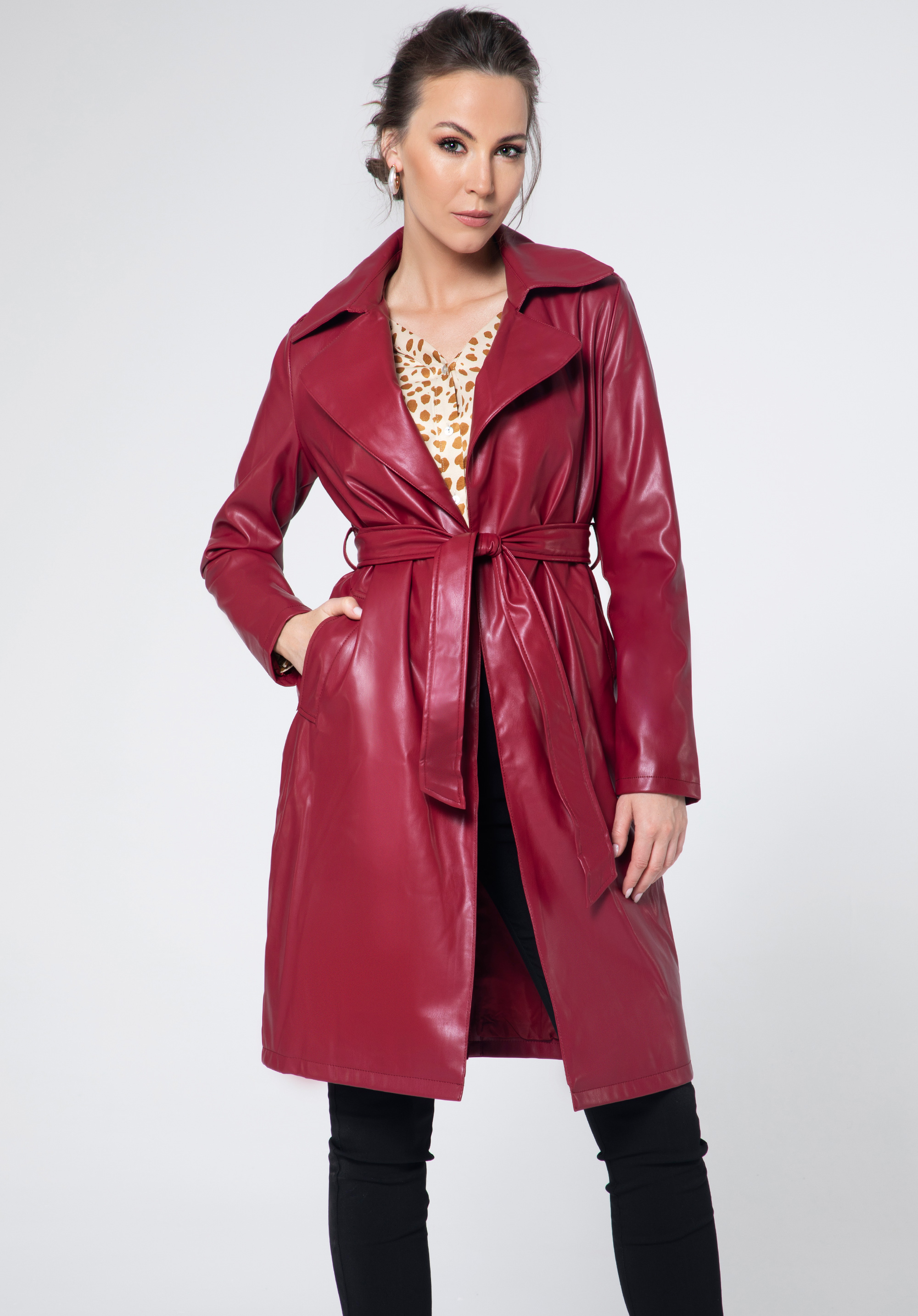 Trenchcoat für Damen aus Öko-Leder