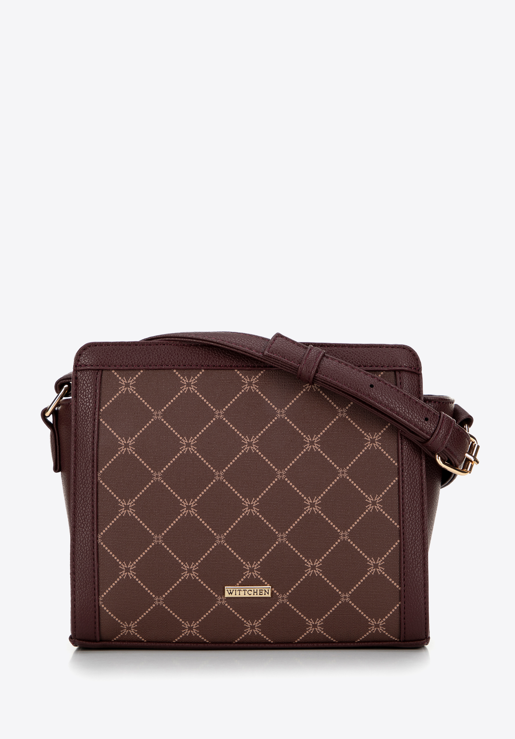 Dámská crossbody kabelka s monogramem, hnědá, 99-4Y-501-4, Obrázek 1