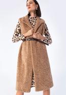 Dámská dlouhá vesta z ekologické kožešiny, hnědá, 97-9W-003-9-L/XL, Obrázek 2