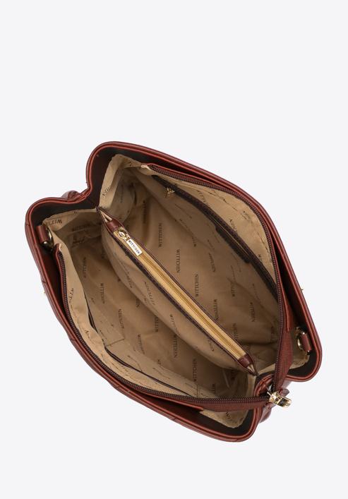 Dámská kabelka s diagonálním prošíváním na řetízku, hnědá, 97-4Y-608-3, Obrázek 3